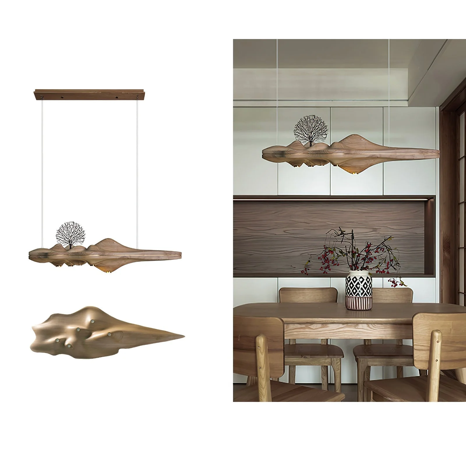 Etalyra Premium Elegance Wood Pendant Lamp - Image 13