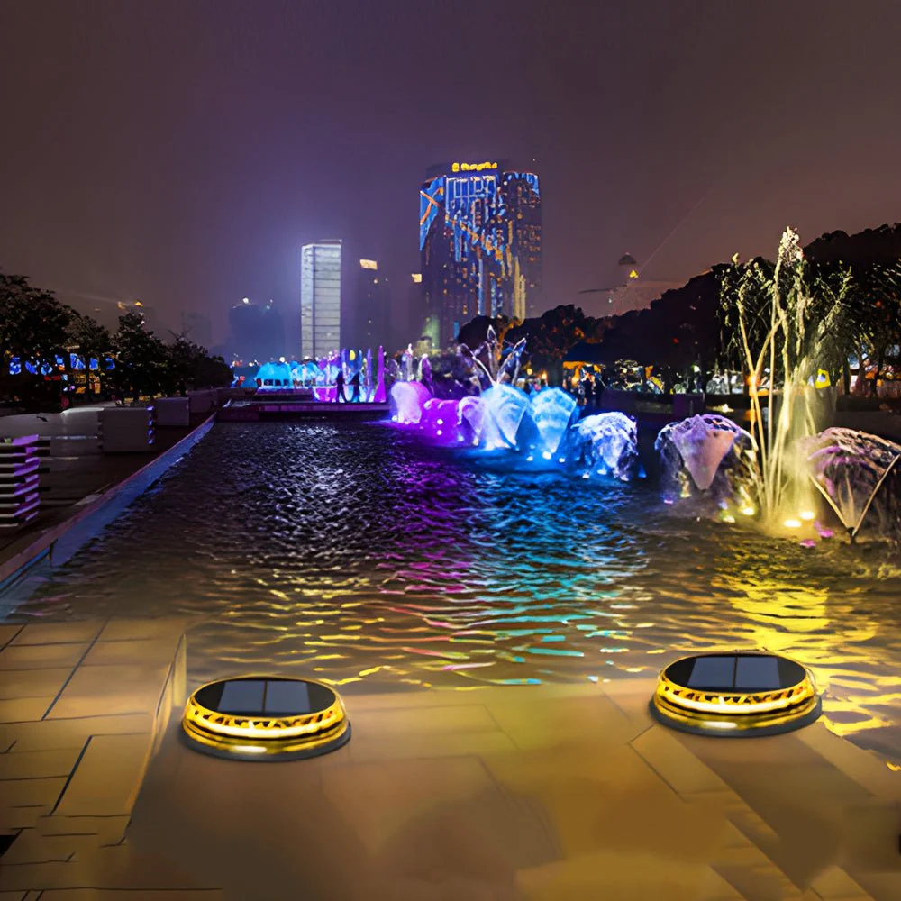 Eudoray Solar-Powered LED Disc Plastic Outdoor Pathway Lighting - Image 3