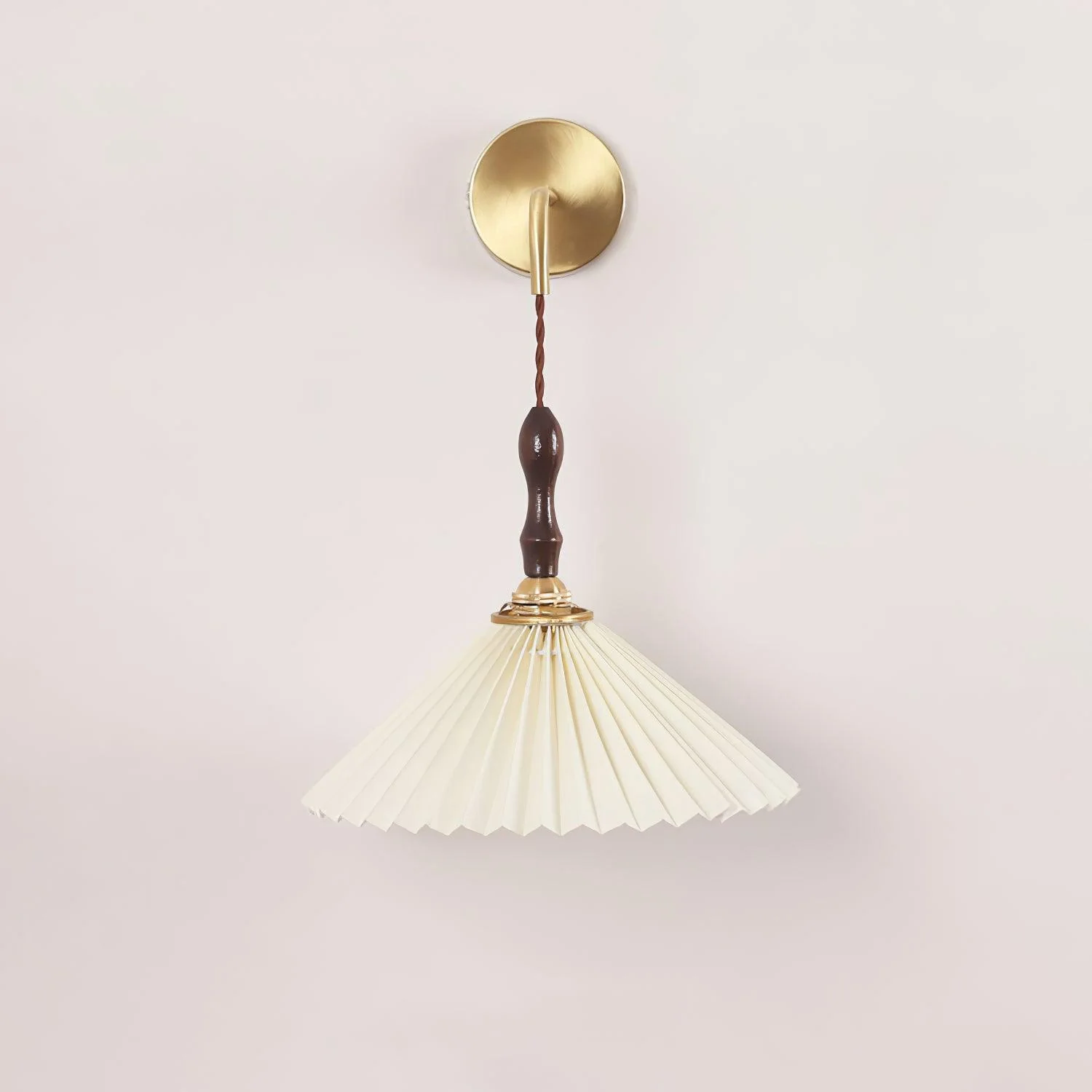 Eurlaeel Premium Elegance Pleated Walnut Wooden Wall Lamp - Image 13