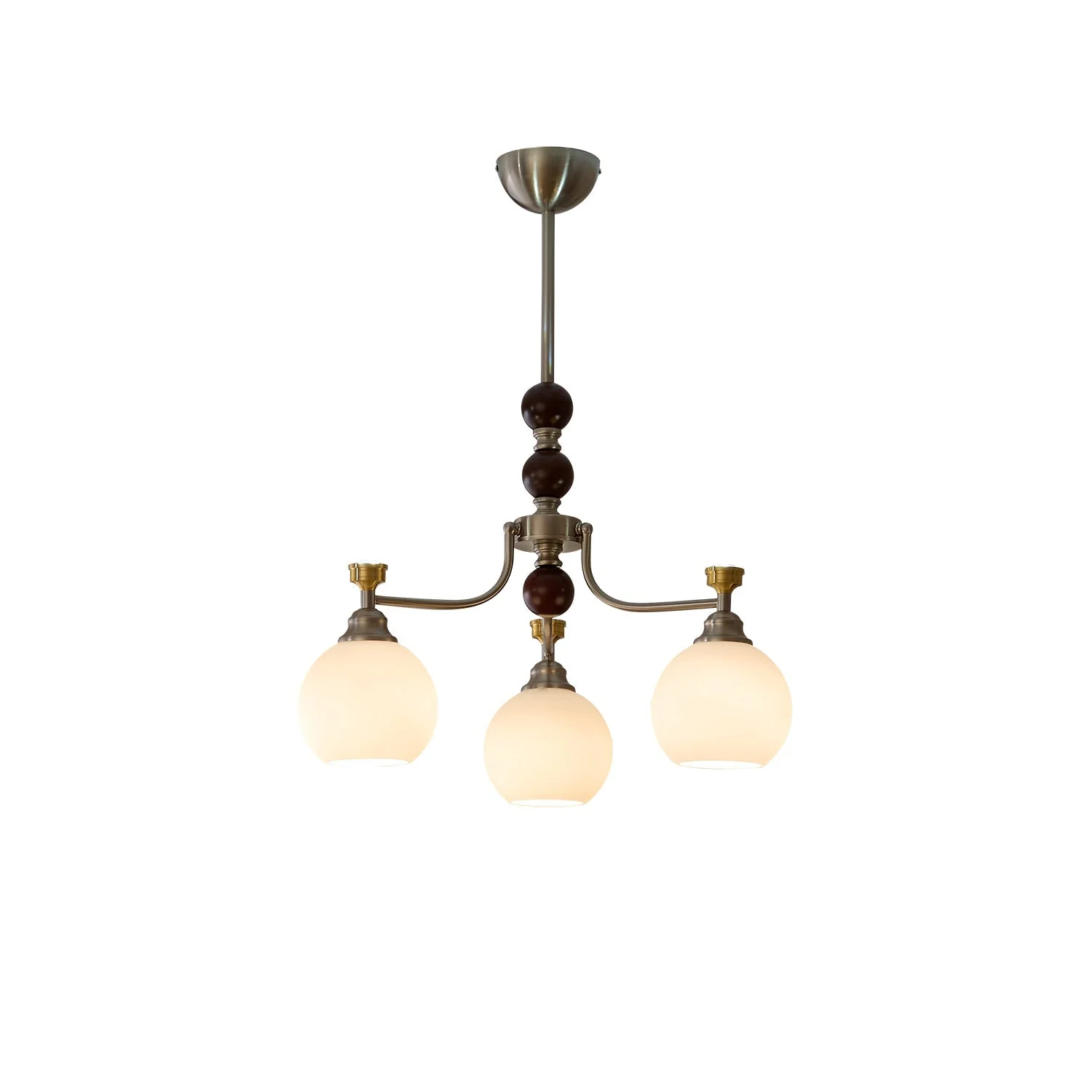 Eursoria Traditional Art Orb Wood Glass Chandelier - Image 20