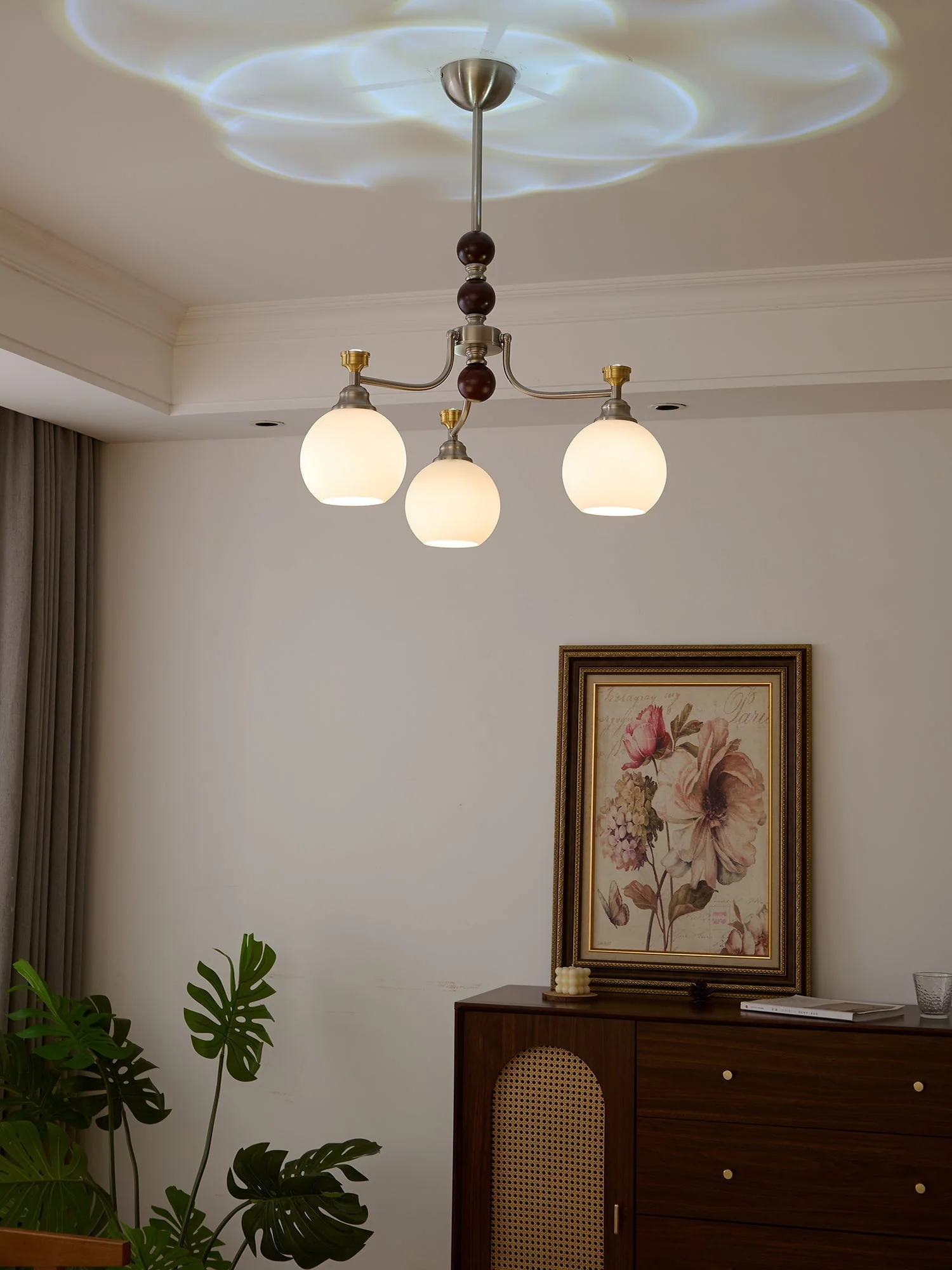 Eursoria Traditional Art Orb Wood Glass Chandelier - Image 26