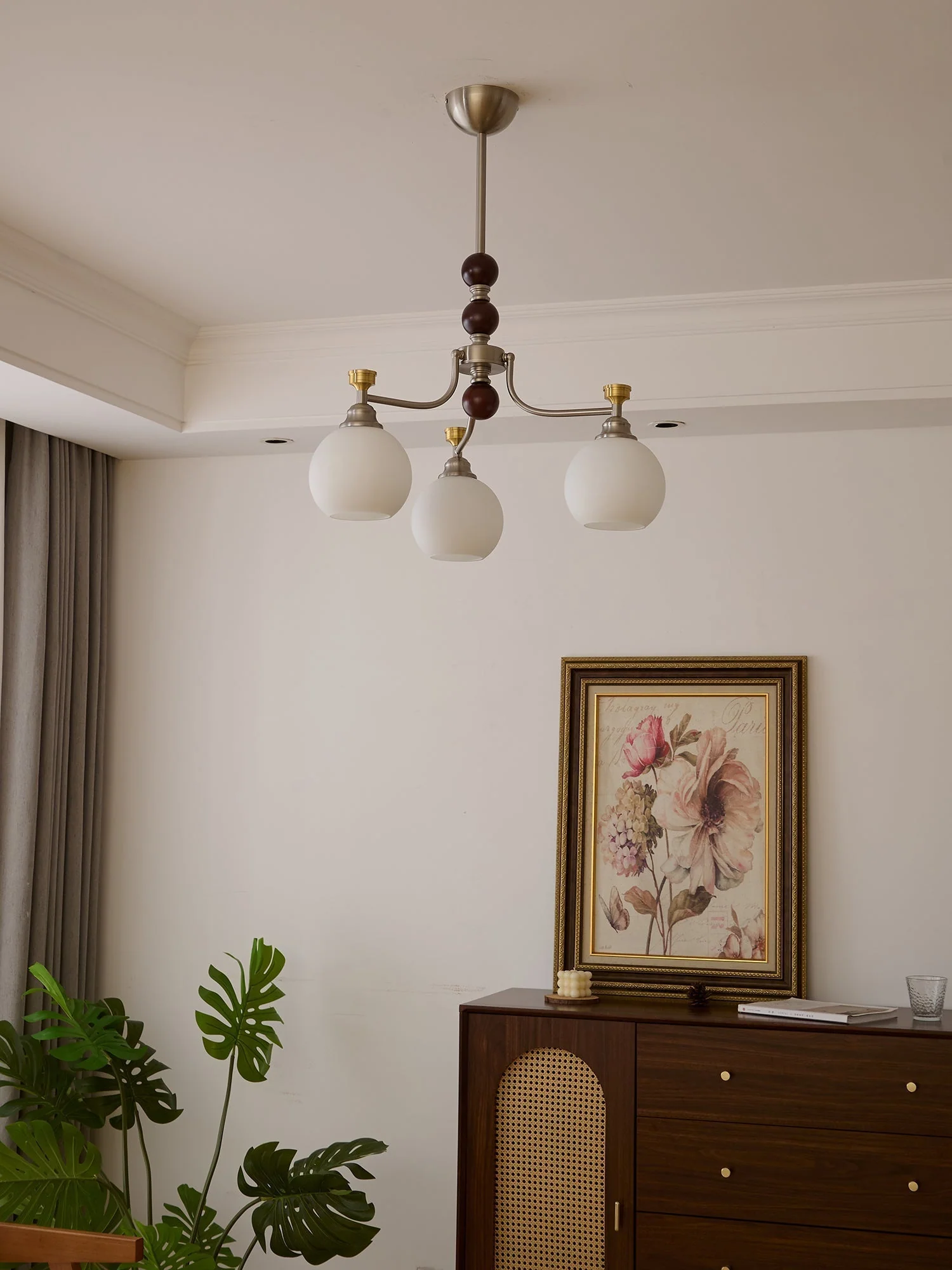 Eursoria Traditional Art Orb Wood Glass Chandelier - Image 27