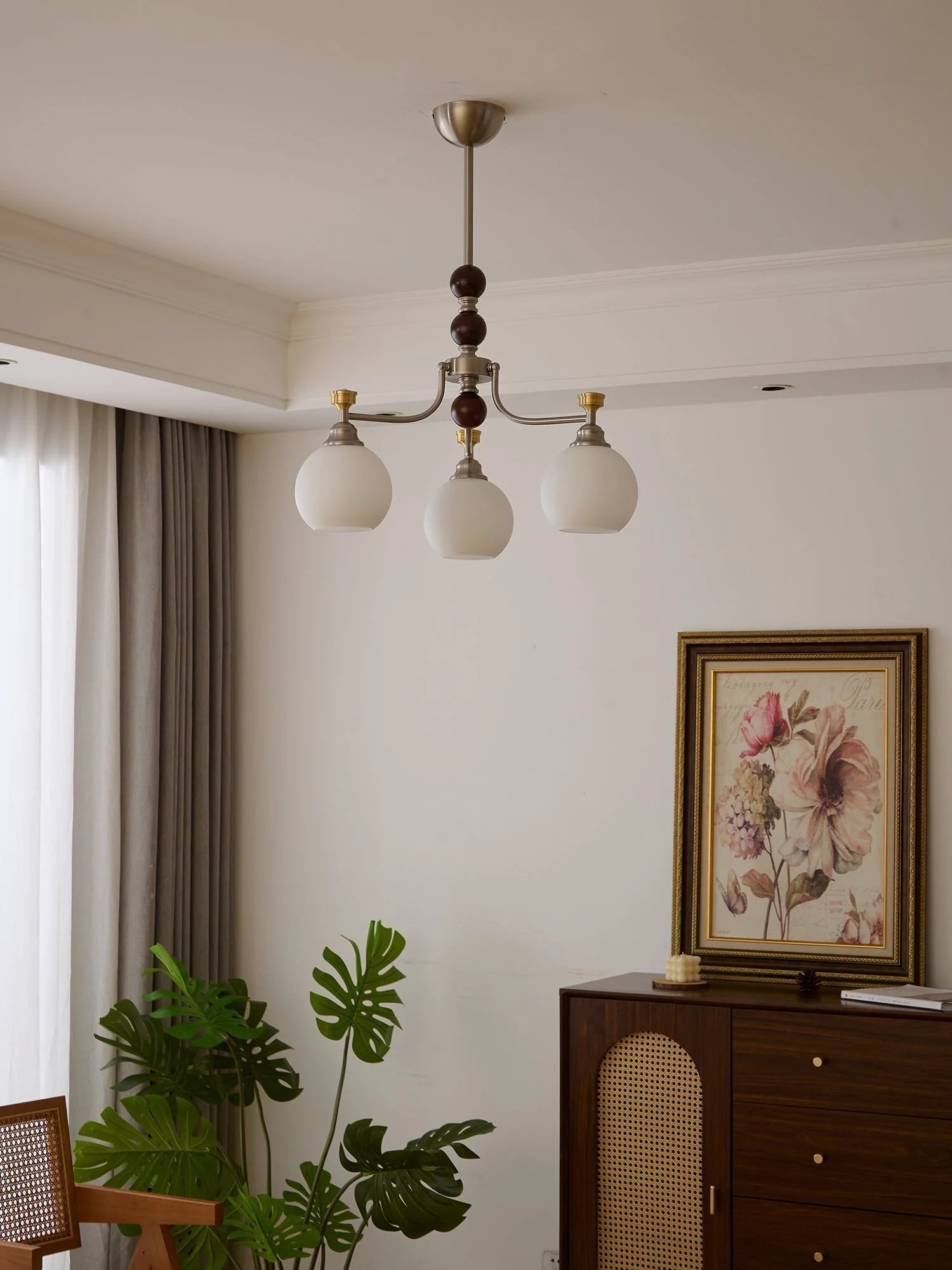 Eursoria Traditional Art Orb Wood Glass Chandelier - Image 30