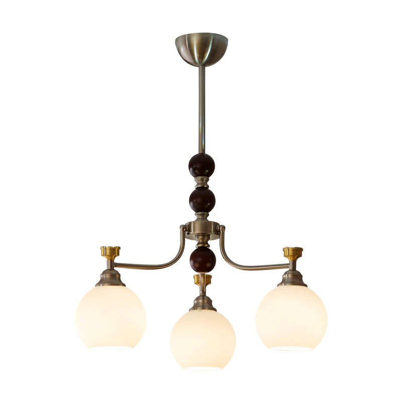 Eursoria Traditional Art Orb Wood Glass Chandelier - Image 33