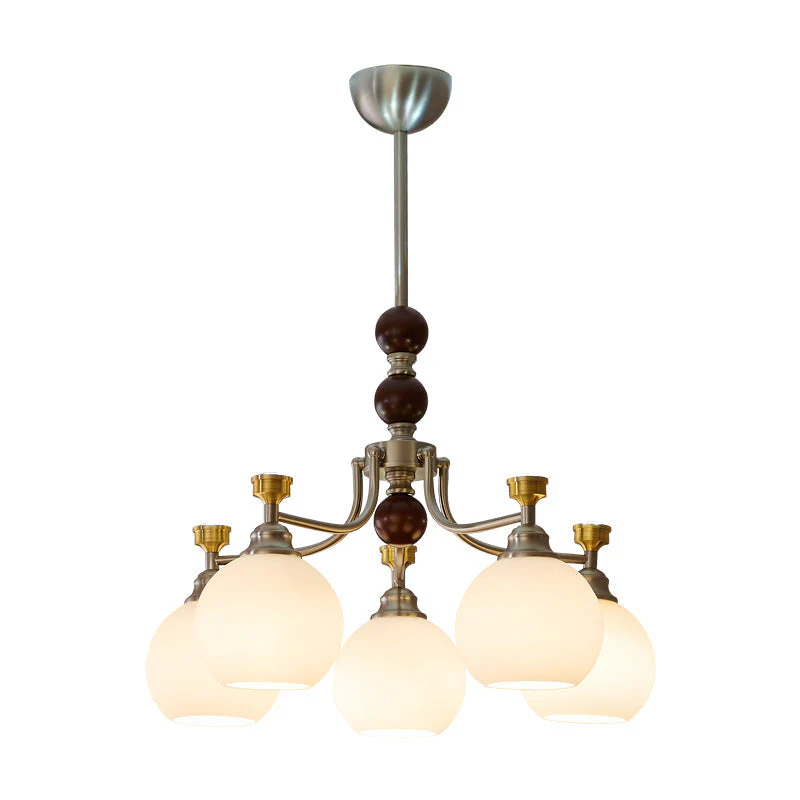 Eursoria Traditional Art Orb Wood Glass Chandelier - Image 38