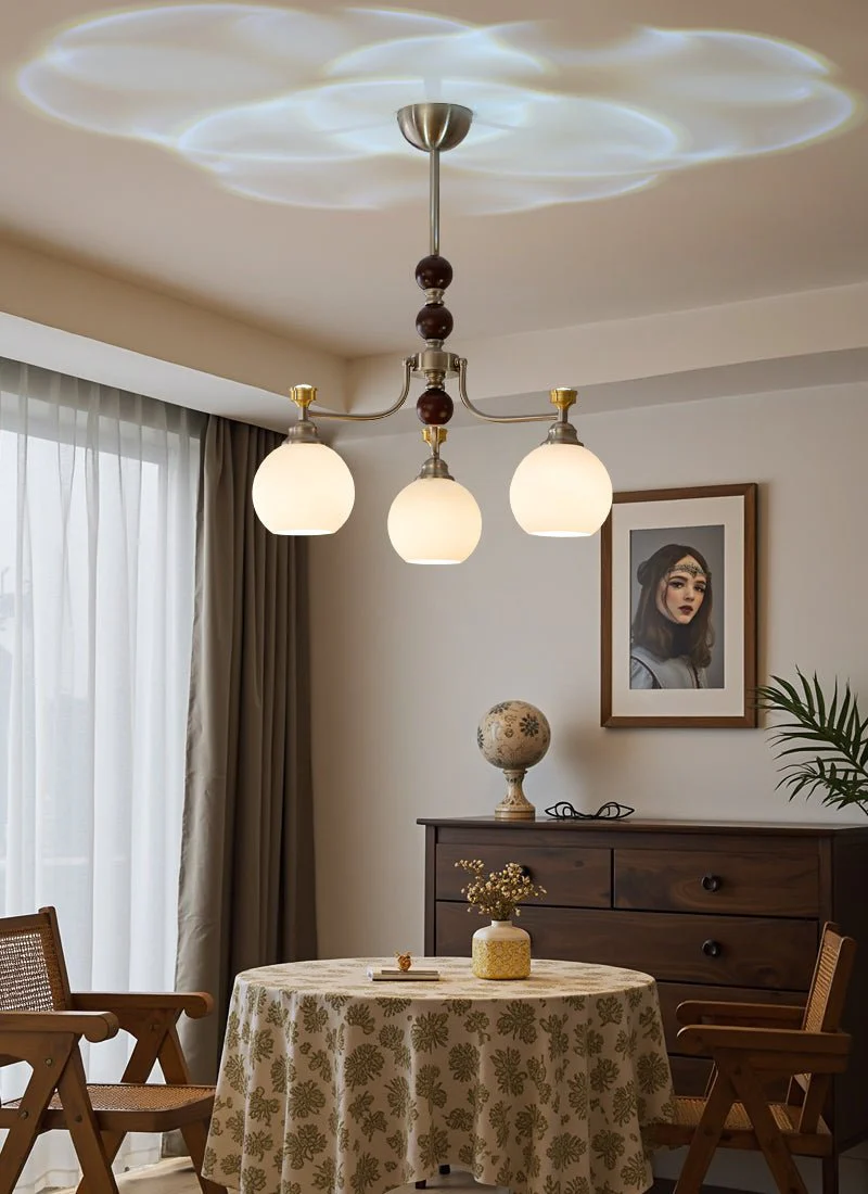 Eursoria Traditional Art Orb Wood Glass Chandelier - Image 46