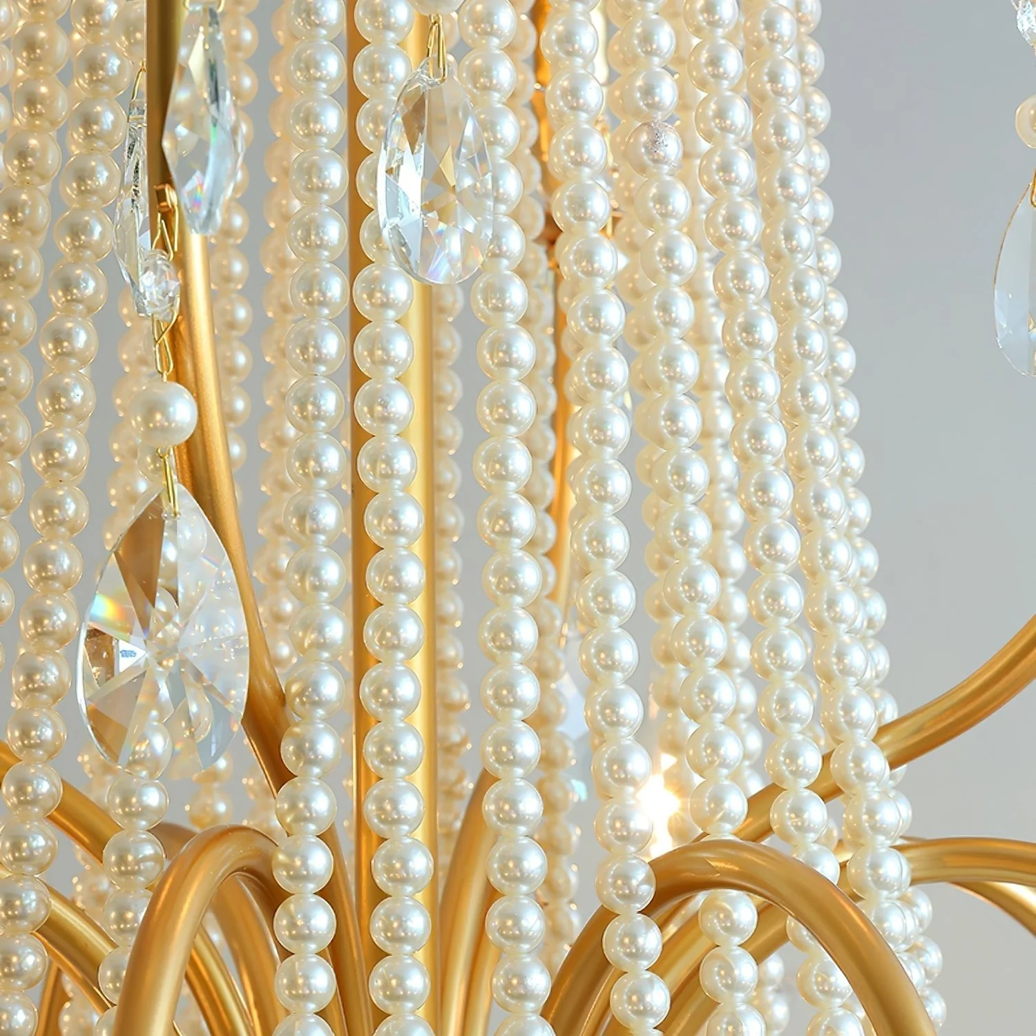 Eurvaros Vintage Crystal Brass Chandelier - Image 14