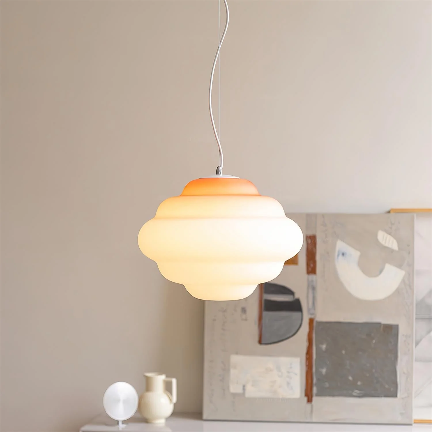 Eurvenara Premium Nordic Art Cloudy Glass Pendant Lamp - Image 14