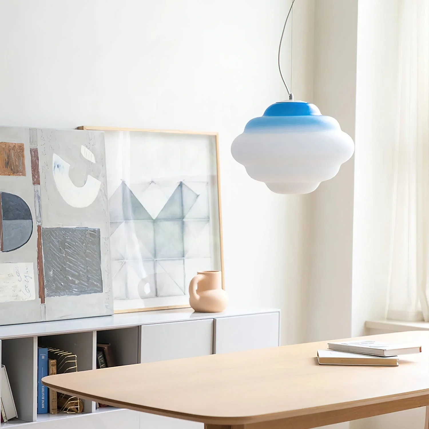 Eurvenara Premium Nordic Art Cloudy Glass Pendant Lamp - Image 2