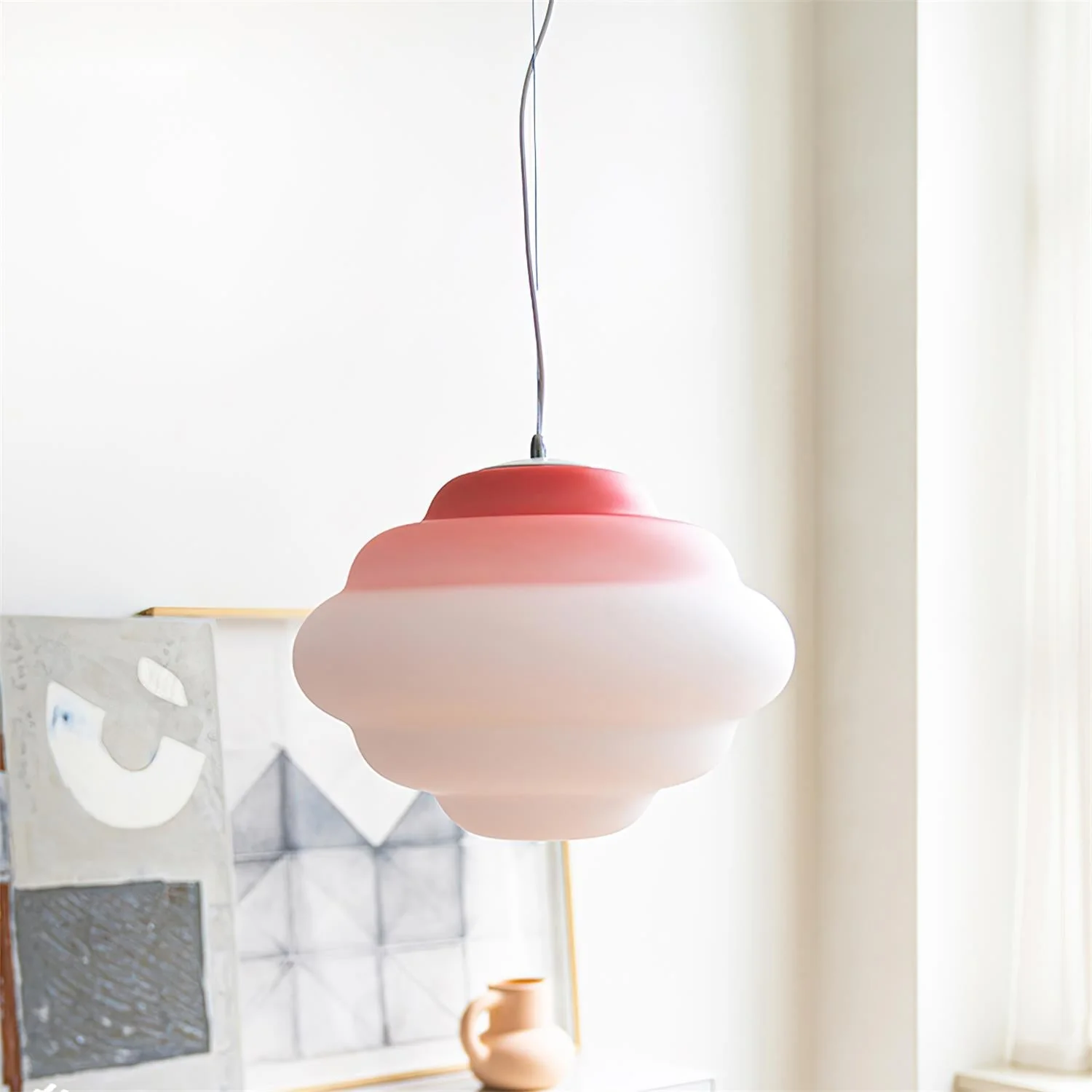 Eurvenara Premium Nordic Art Cloudy Glass Pendant Lamp - Image 20