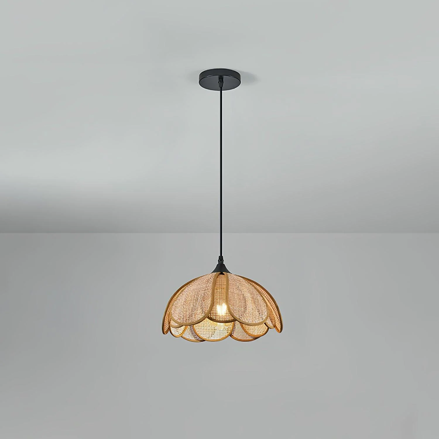 Eurvinel Elegance Bloom Rattan Fabric Pendant Lamp - Image 19