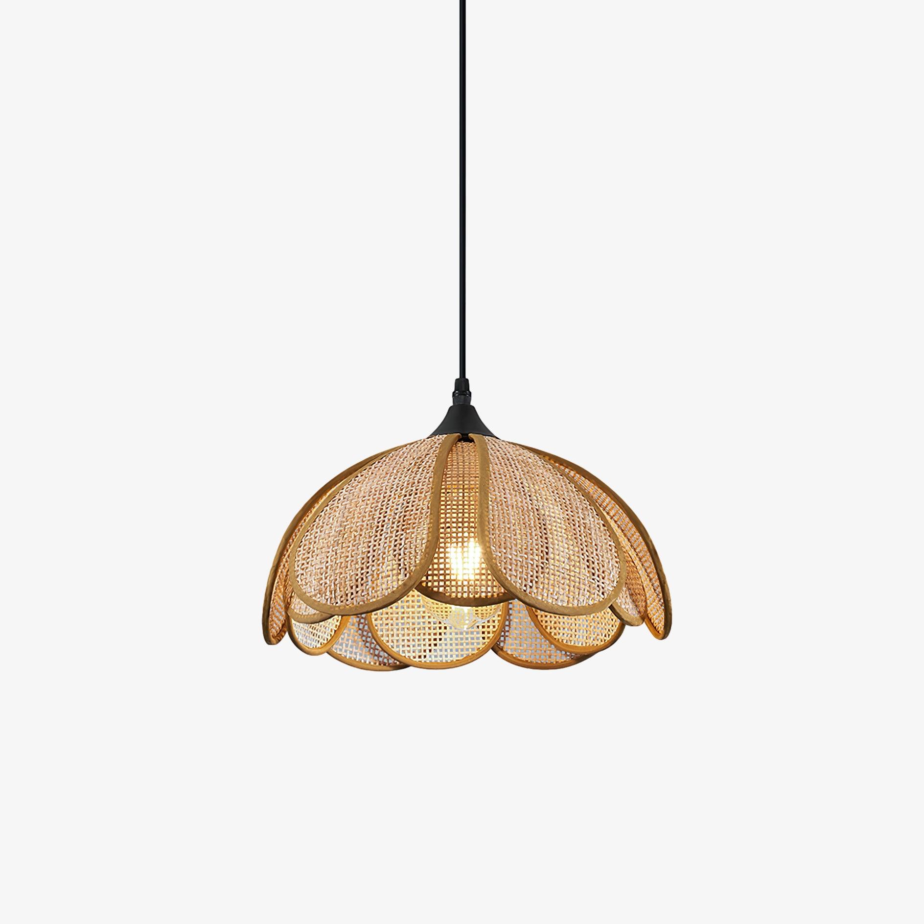Eurvinel Elegance Bloom Rattan Fabric Pendant Lamp - Image 20