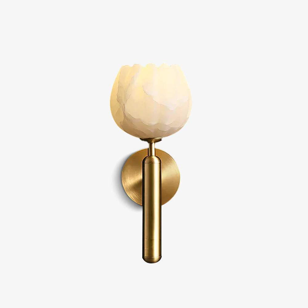 Eurzorion Floral Alabaster Brass Wall Light - Image 11