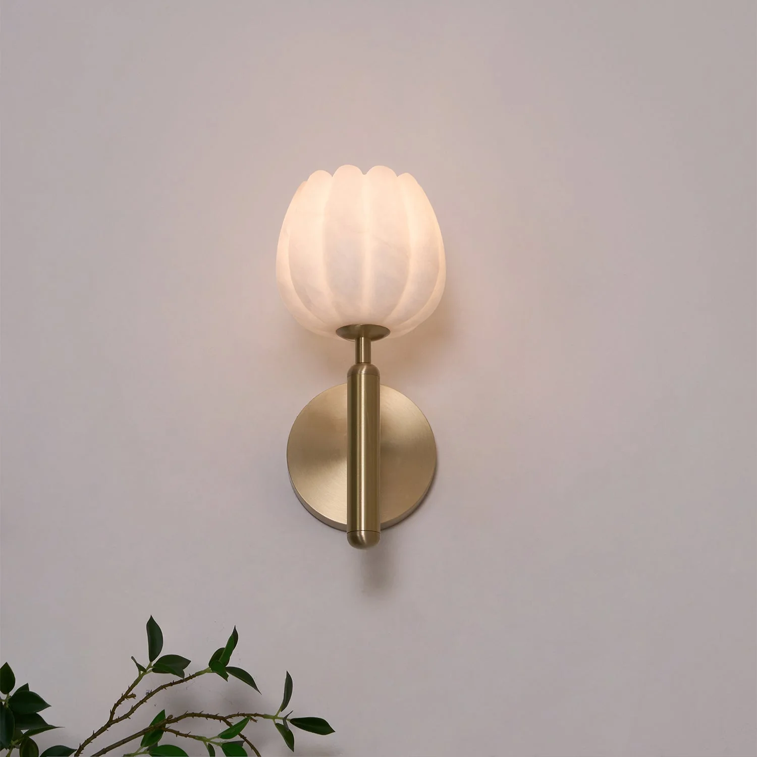Eurzorion Floral Alabaster Brass Wall Light - Image 20