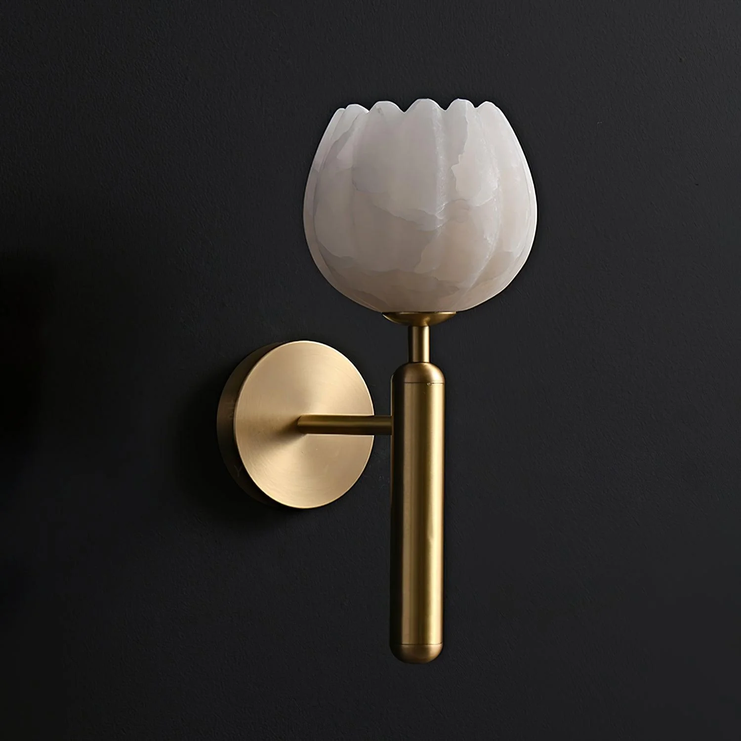 Eurzorion Floral Alabaster Brass Wall Light - Image 25