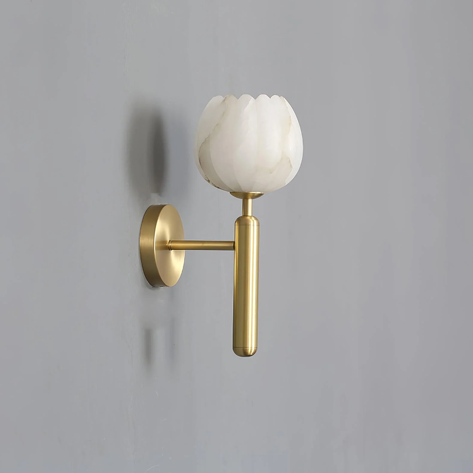Eurzorion Floral Alabaster Brass Wall Light - Image 29