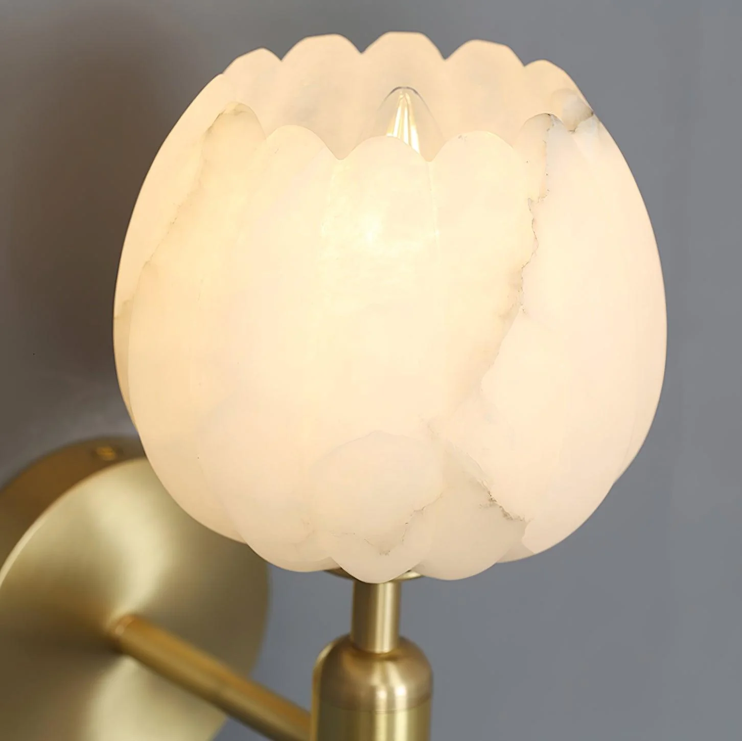 Eurzorion Floral Alabaster Brass Wall Light - Image 30