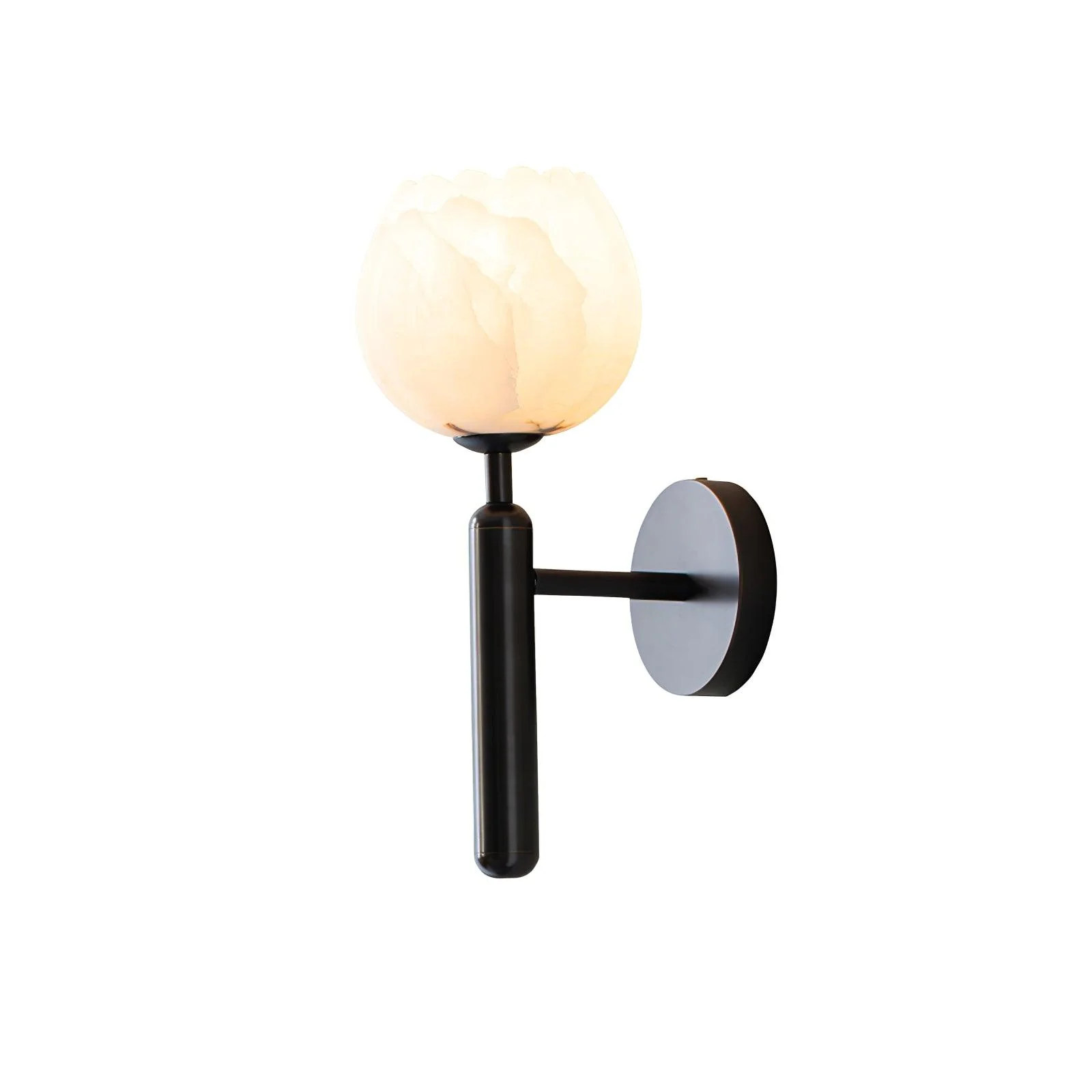 Eurzorion Floral Alabaster Brass Wall Light - Image 7