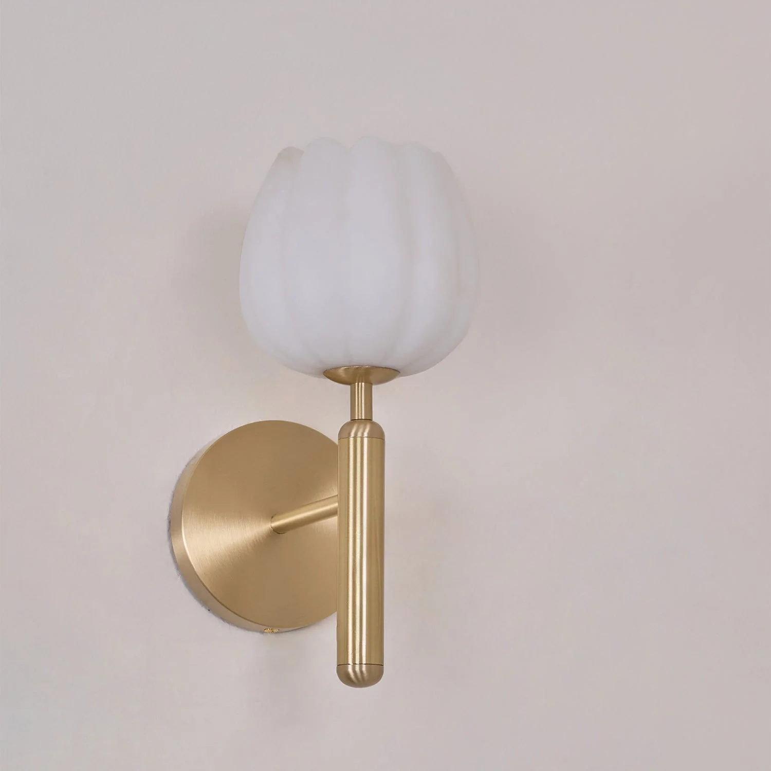 Eurzorion Floral Alabaster Brass Wall Light - Image 8