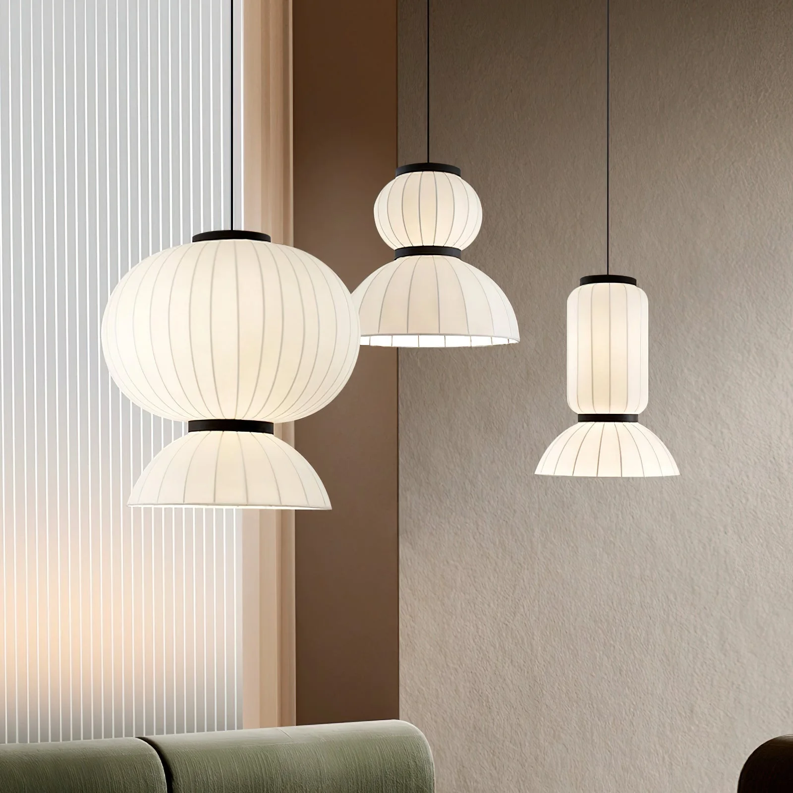 Eurzorion Silk Lantern Pendant Light - Image 3
