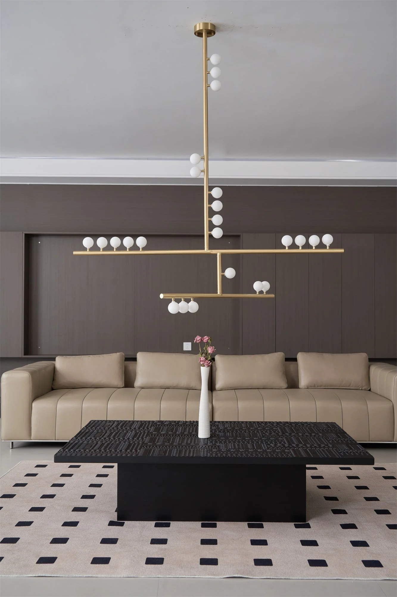Eurzoris Geometric Brass Linear Pendant Light Chandelier - Image 50