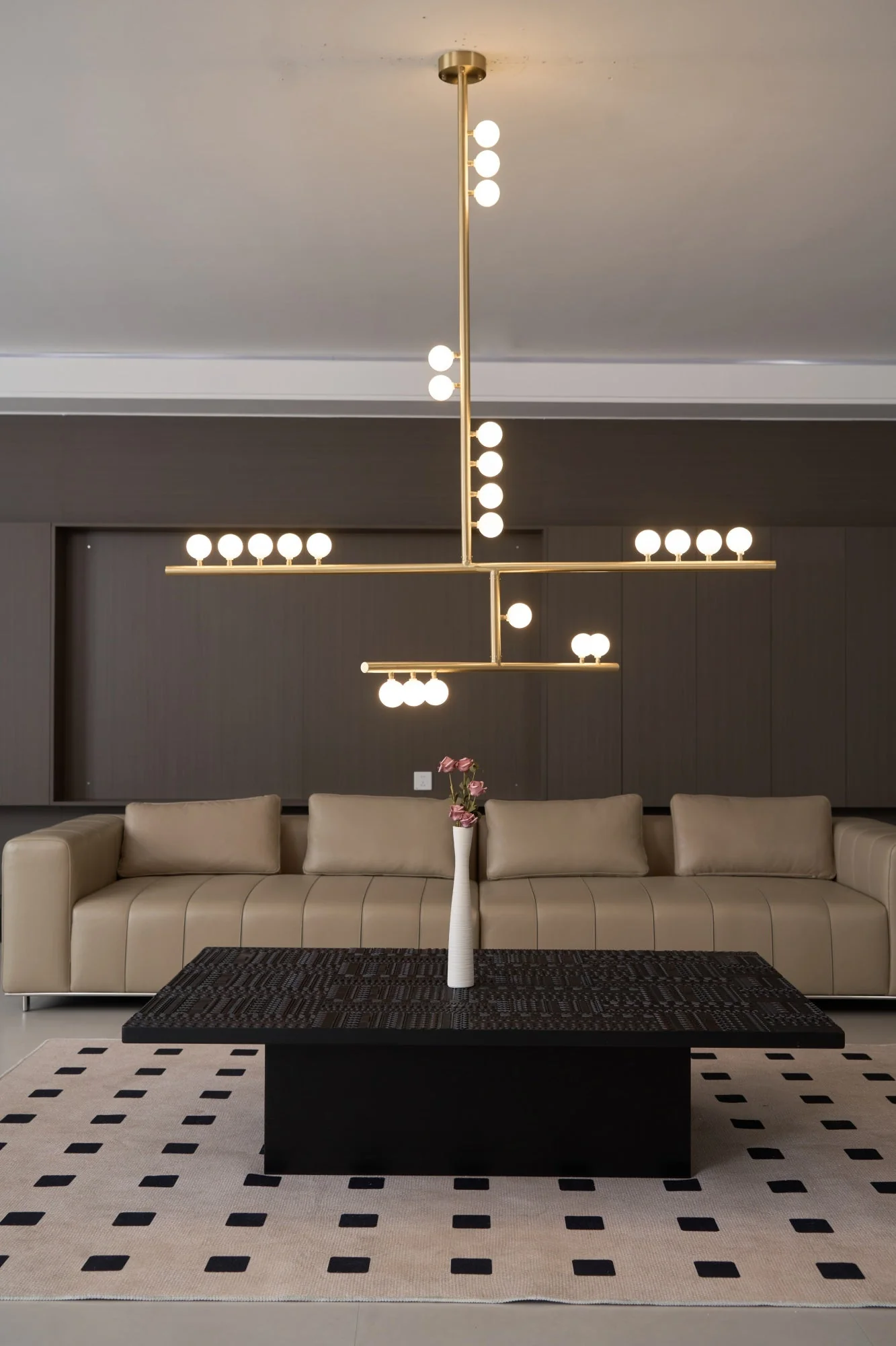 Eurzoris Geometric Brass Linear Pendant Light Chandelier - Image 51