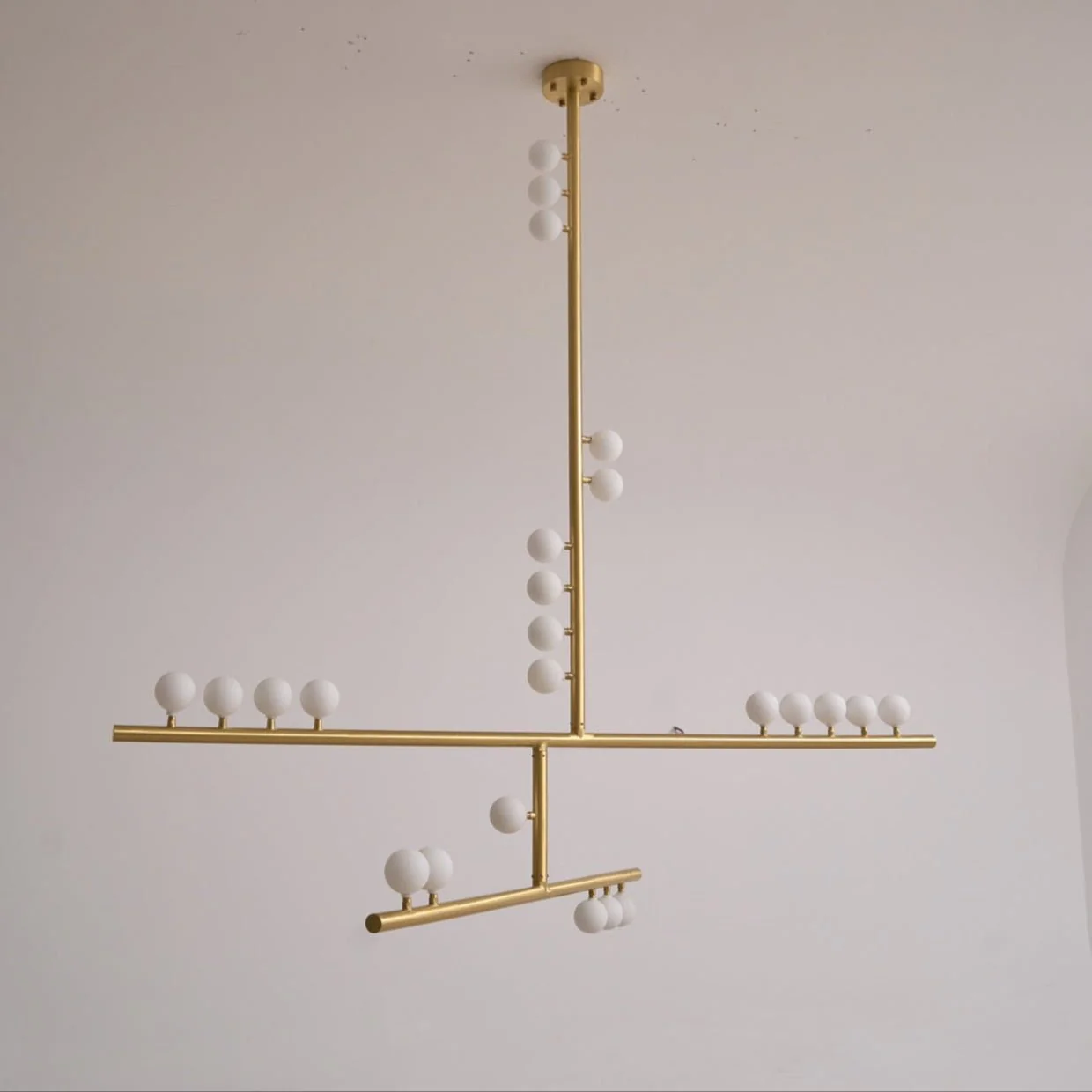 Eurzoris Geometric Brass Linear Pendant Light Chandelier - Image 58