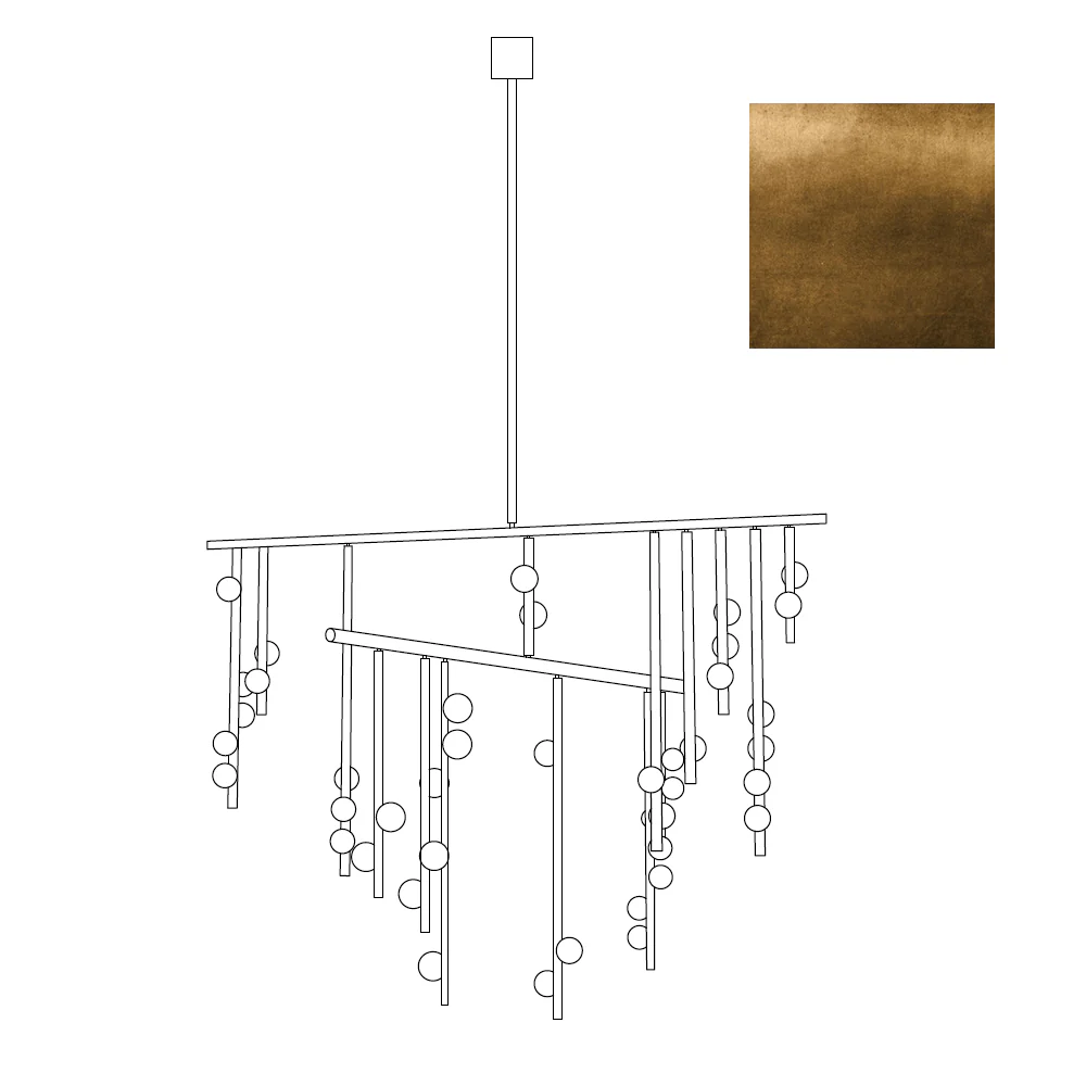 Eurzoris Geometric Brass Linear Pendant Light Chandelier - Image 65