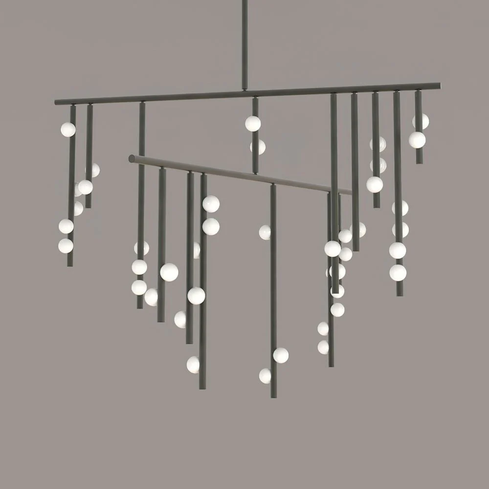 Eurzoris Geometric Brass Linear Pendant Light Chandelier - Image 73