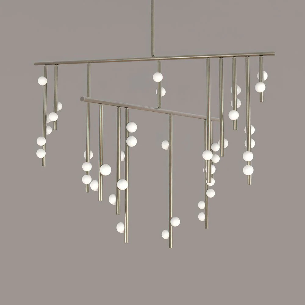 Eurzoris Geometric Brass Linear Pendant Light Chandelier - Image 74