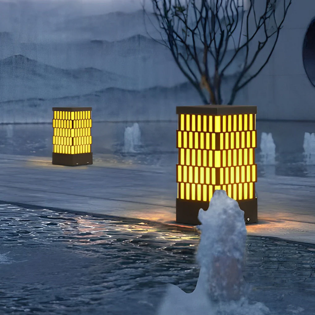 Evely Grid-Designed Modern Marble Outdoor Lawn Lamp - Image 11