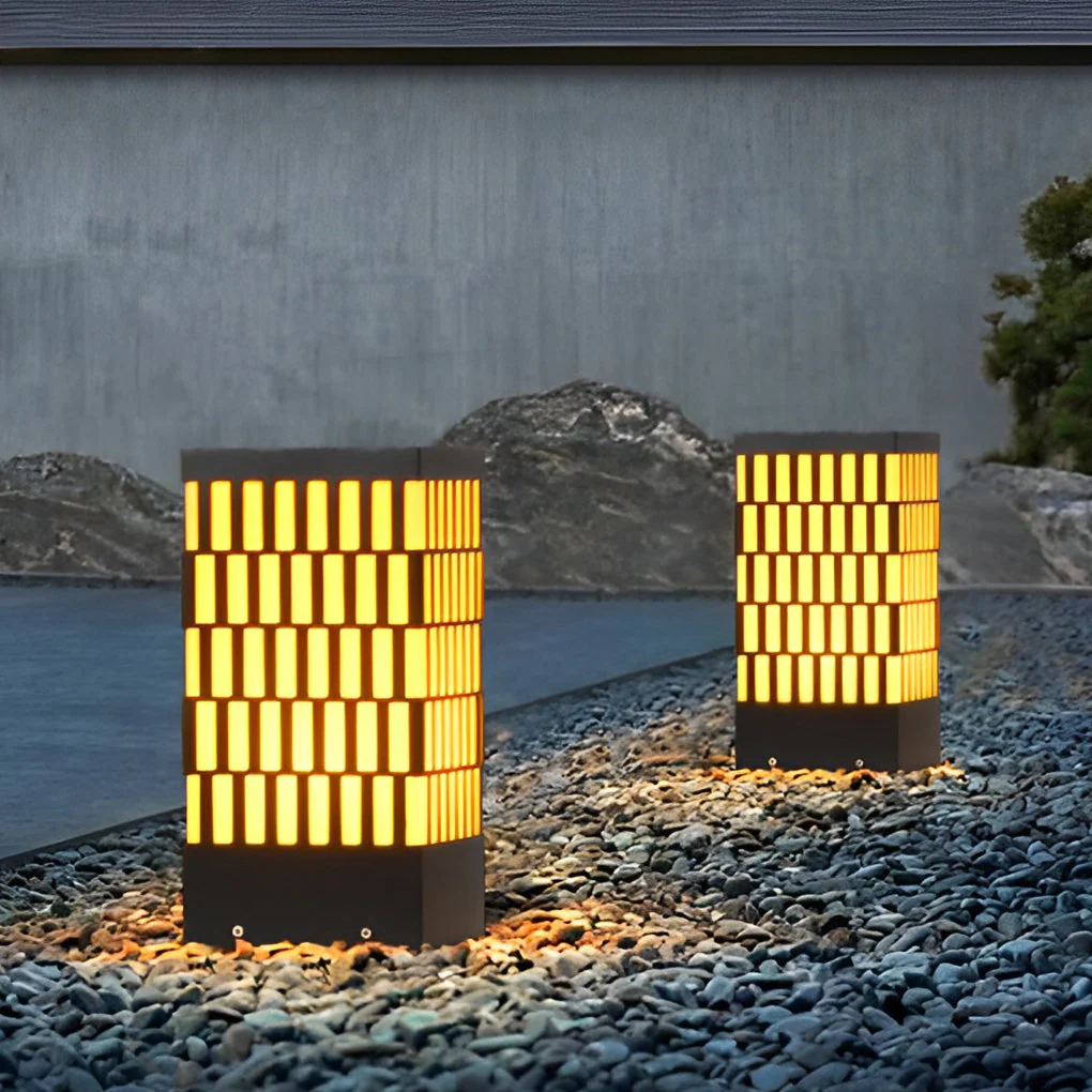 Evely Grid-Designed Modern Marble Outdoor Lawn Lamp - Image 9