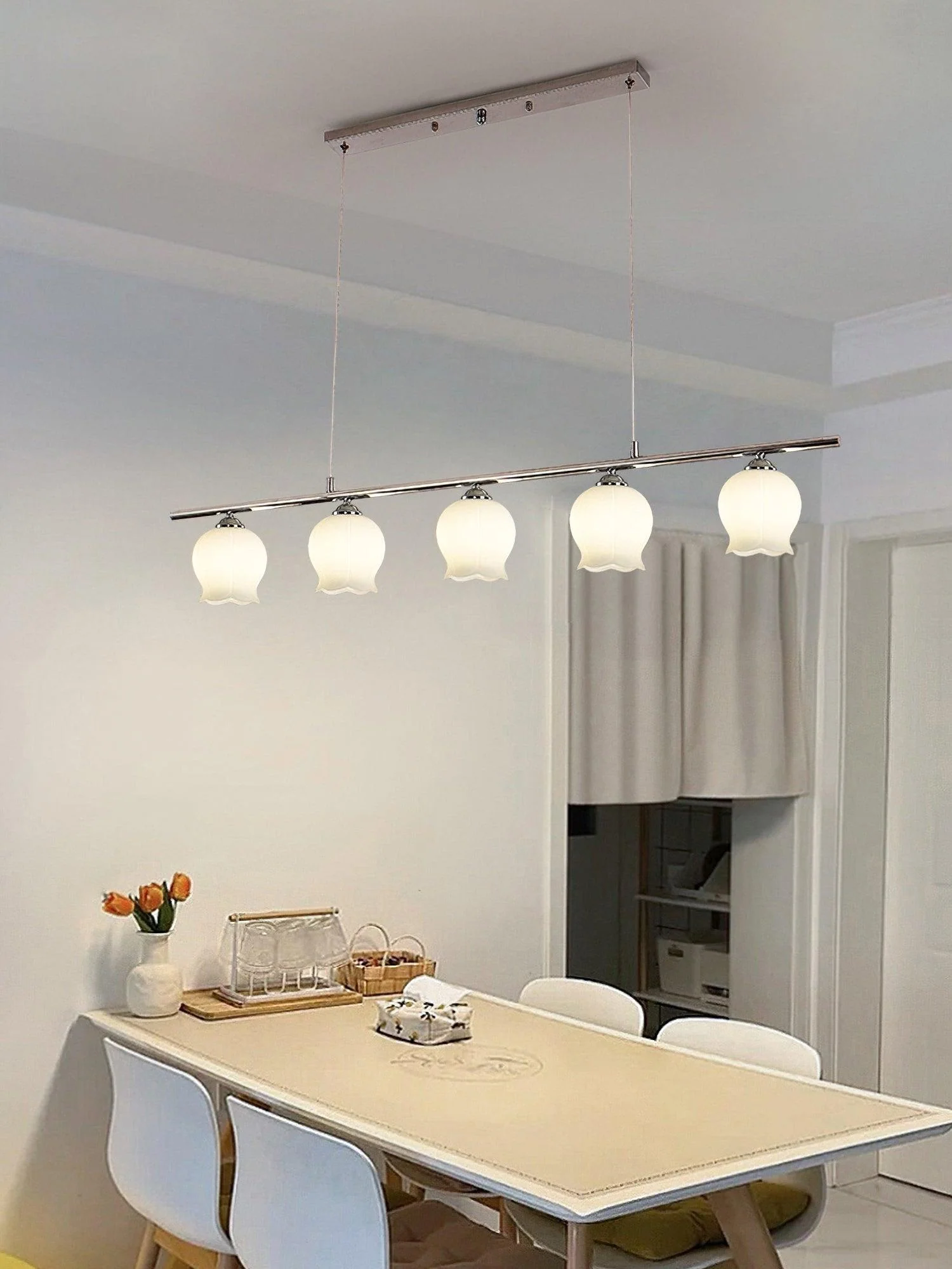 Evenara Modern Minimalist Floral Glass Pendant Lamp - Image 10