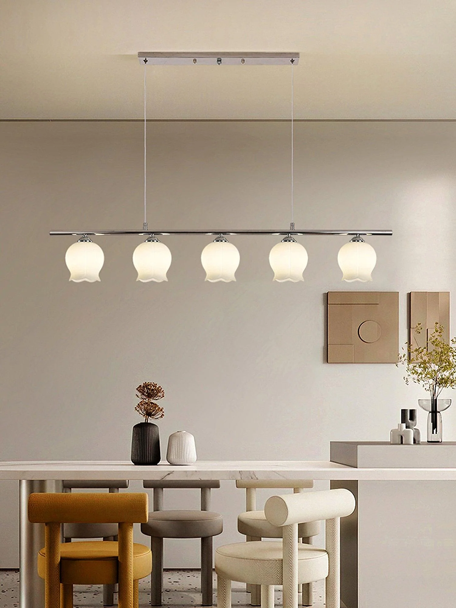 Evenara Modern Minimalist Floral Glass Pendant Lamp - Image 2