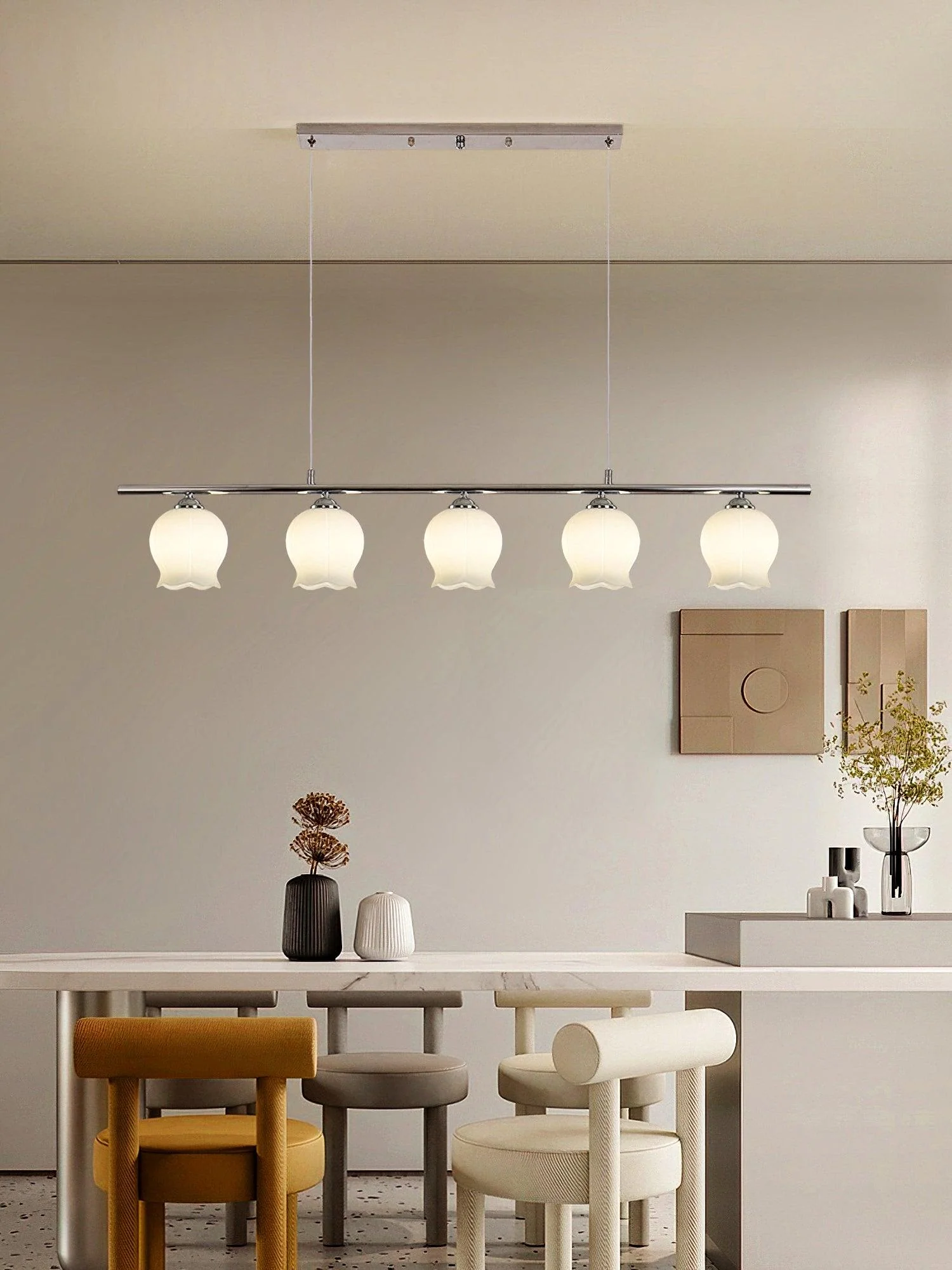 Evenara Modern Minimalist Floral Glass Pendant Lamp - Image 3