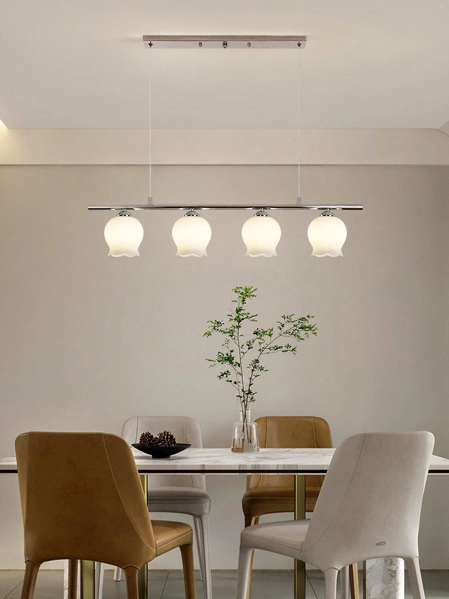 Evenara Modern Minimalist Floral Glass Pendant Lamp - Image 9