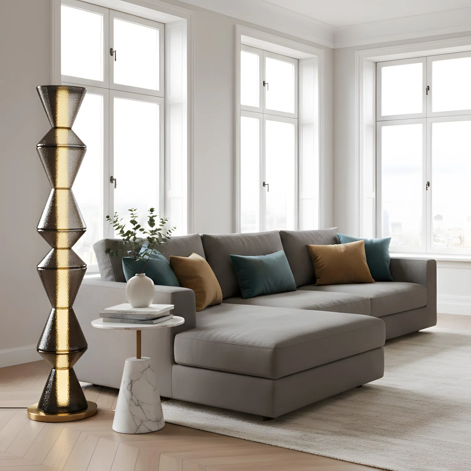 Evette Modern Glass Floor Lamp - Image 4