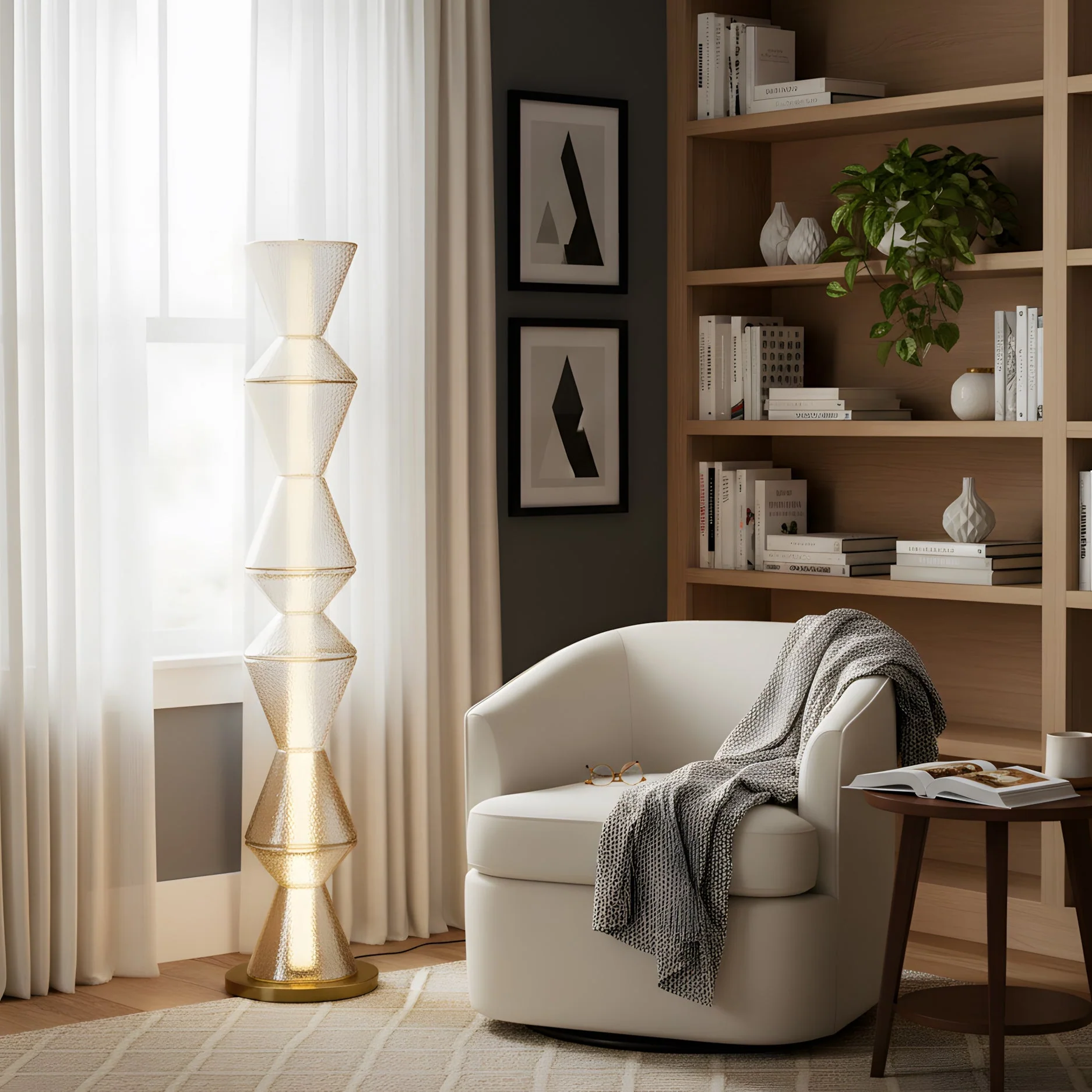 Evette Modern Glass Floor Lamp - Image 7