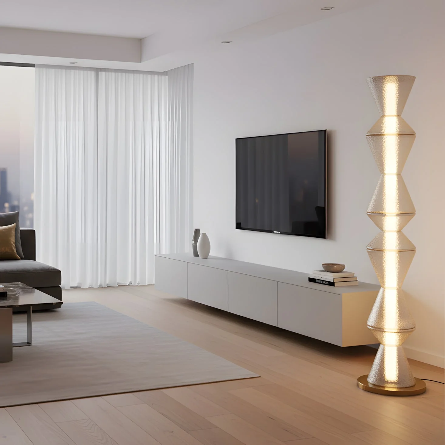 Evette Modern Glass Floor Lamp - Image 8