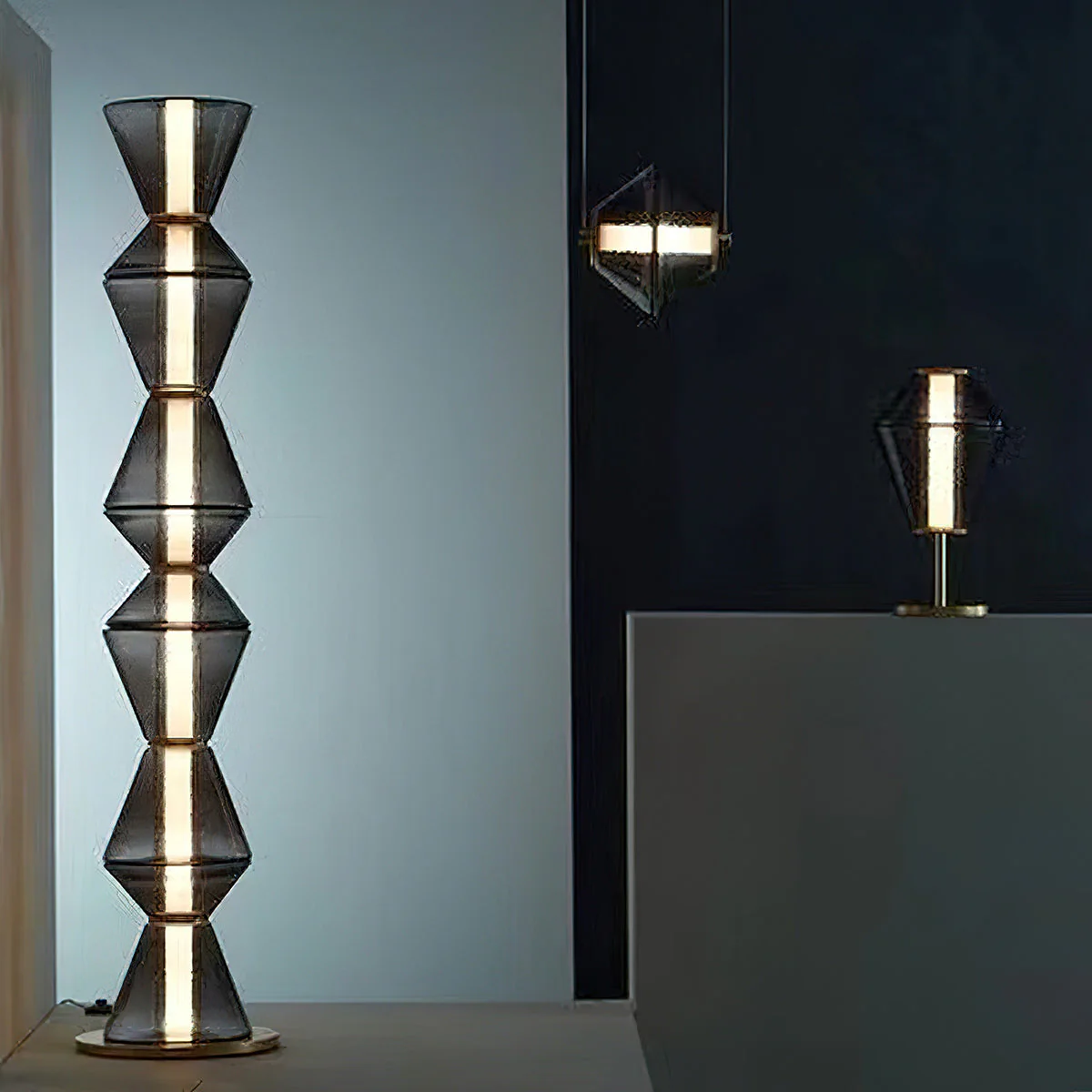 Evette Modern Glass Floor Lamp - Image 9