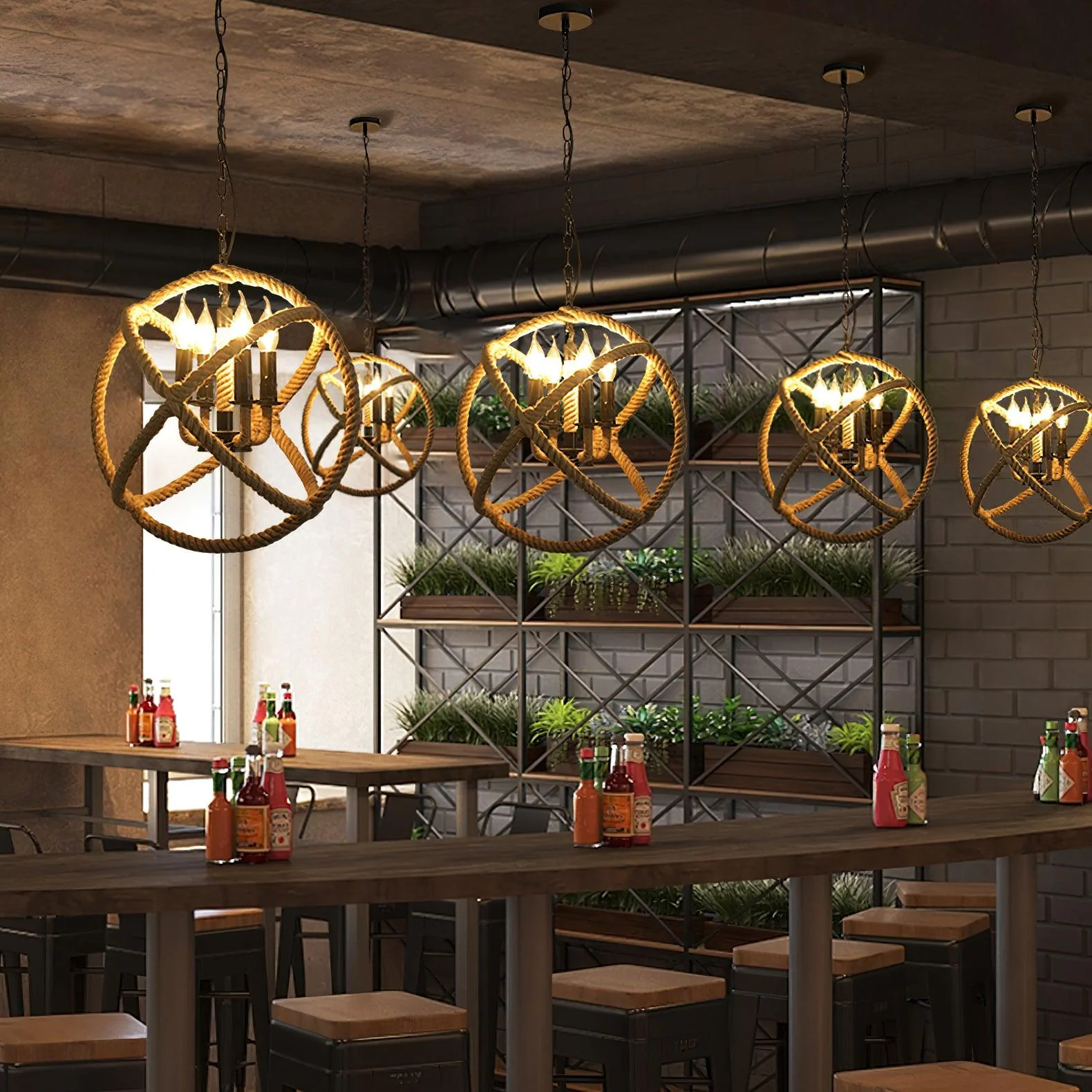 Evliran Retro Hemp Rope Interesting Pendant Light - Image 28