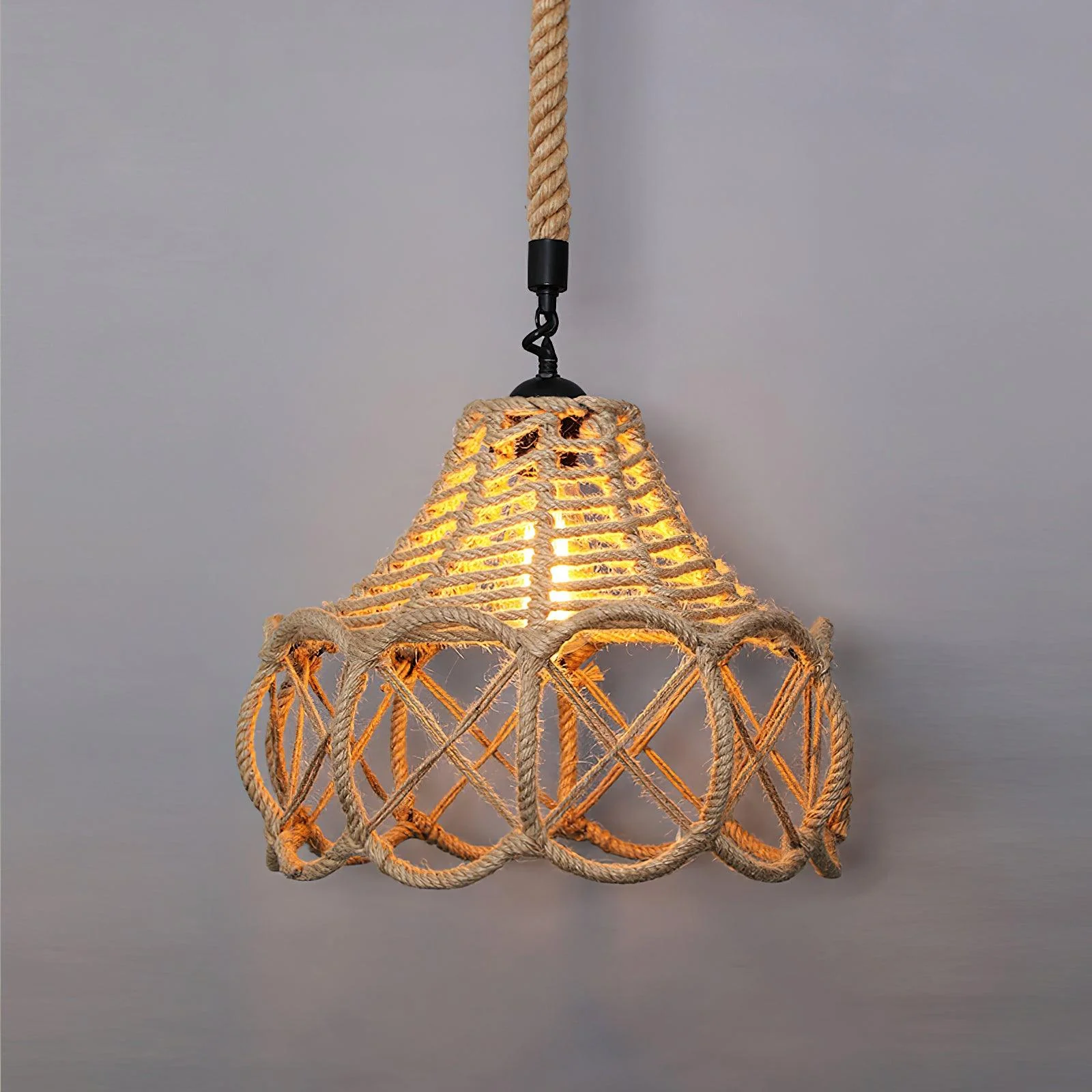 Evliran Retro Hemp Rope Interesting Pendant Light - Image 37
