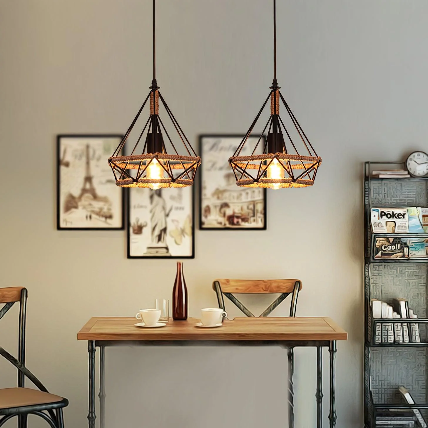 Evliran Retro Hemp Rope Interesting Pendant Light - Image 4