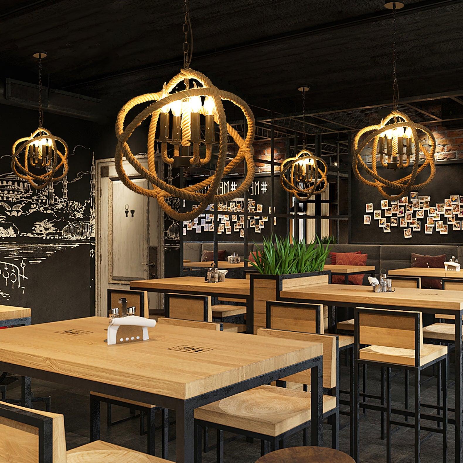 Evliran Retro Hemp Rope Interesting Pendant Light - Image 40