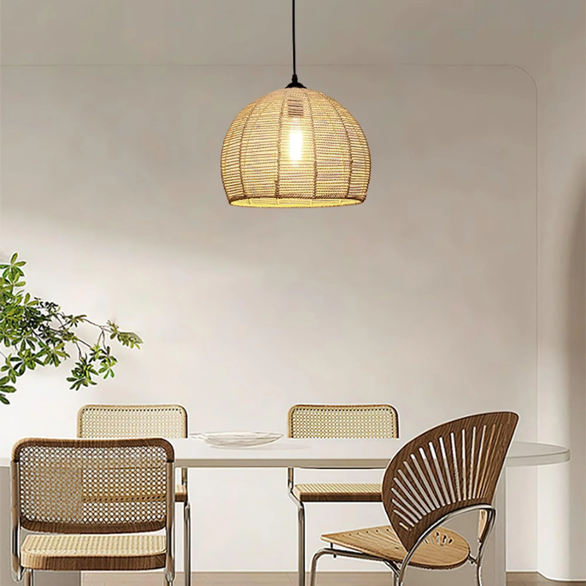 Evliran Retro Hemp Rope Interesting Pendant Light - Image 45