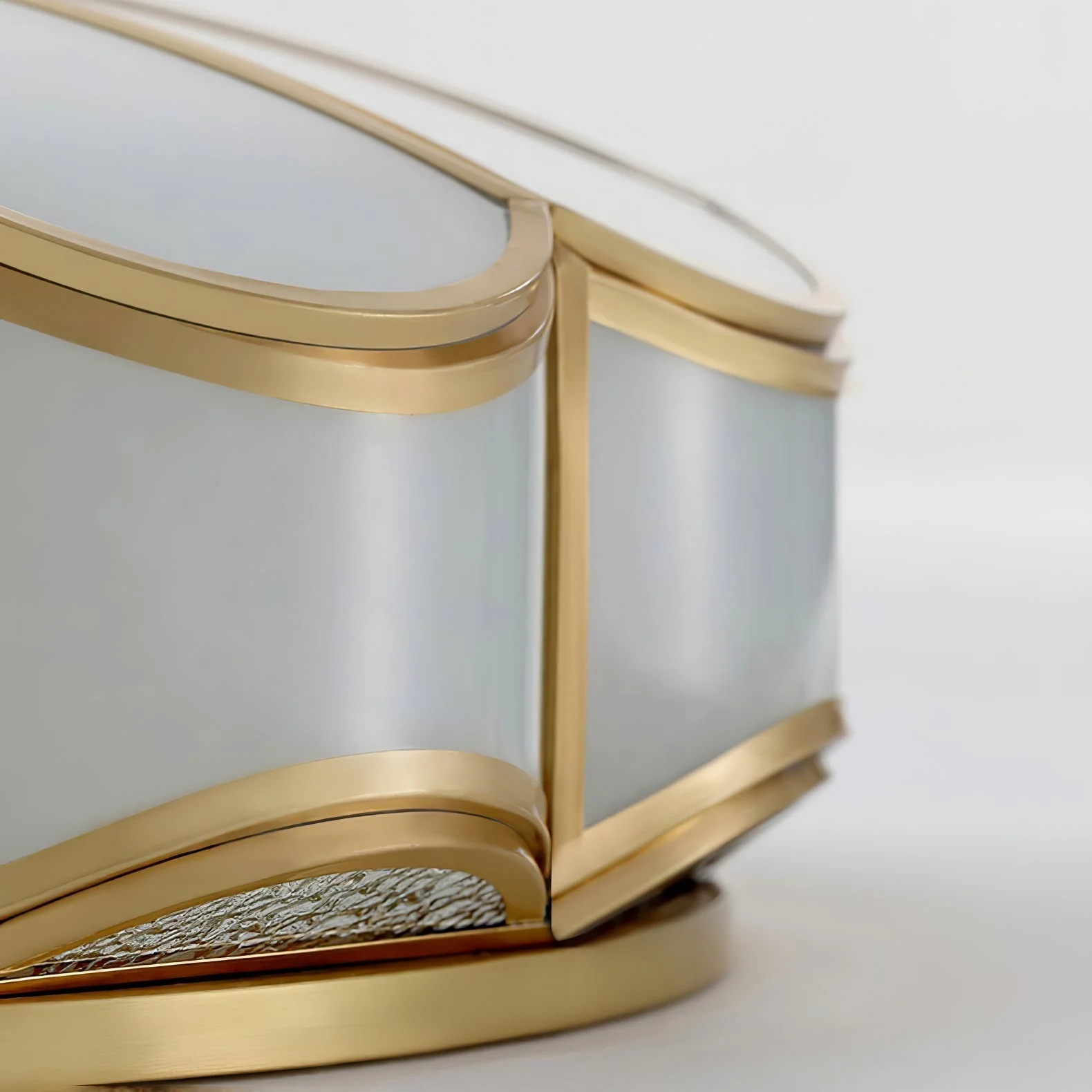 Evmarara Elegance Brass Glass Flush Ceiling Light - Image 15