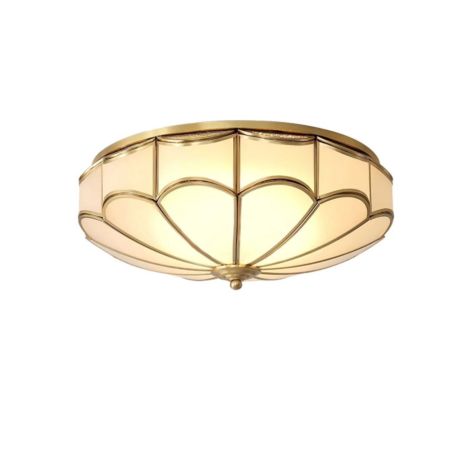 Evmarara Elegance Brass Glass Flush Ceiling Light - Image 17