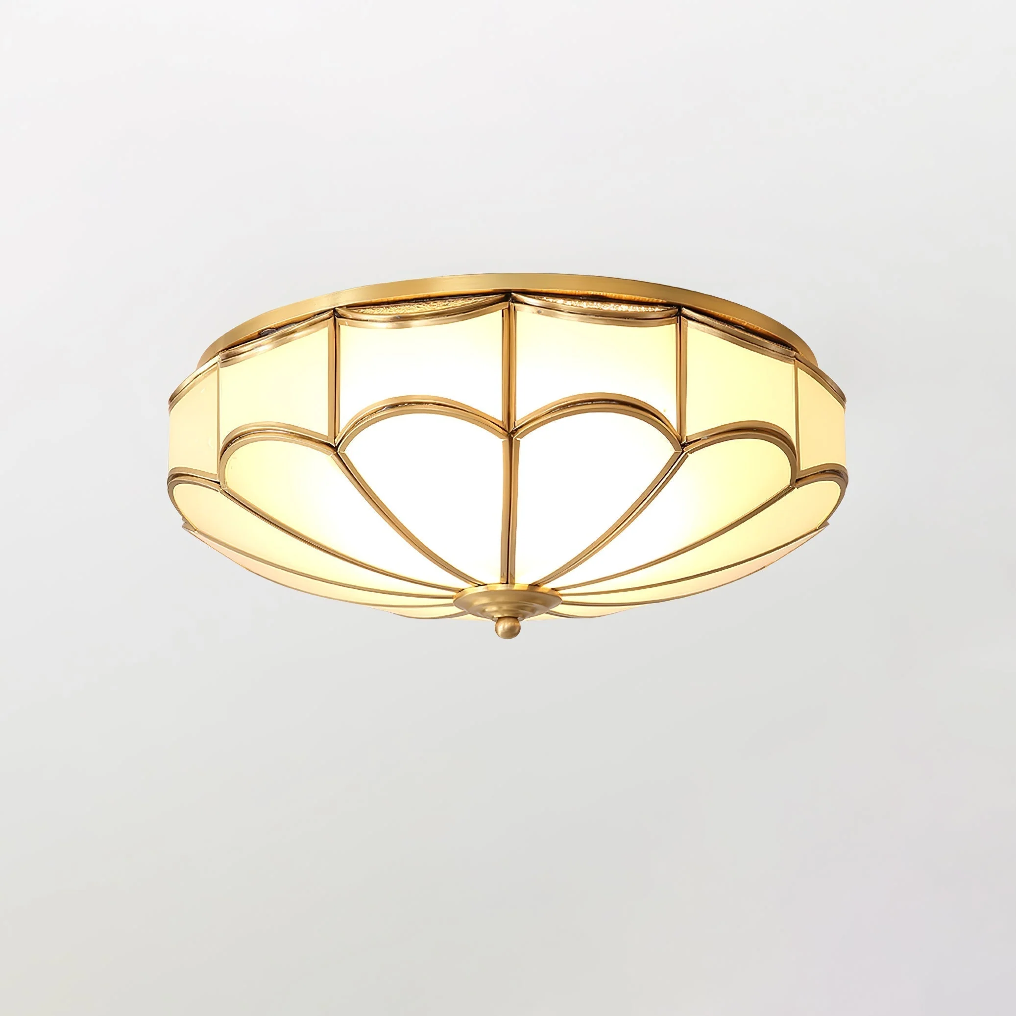 Evmarara Elegance Brass Glass Flush Ceiling Light - Image 18