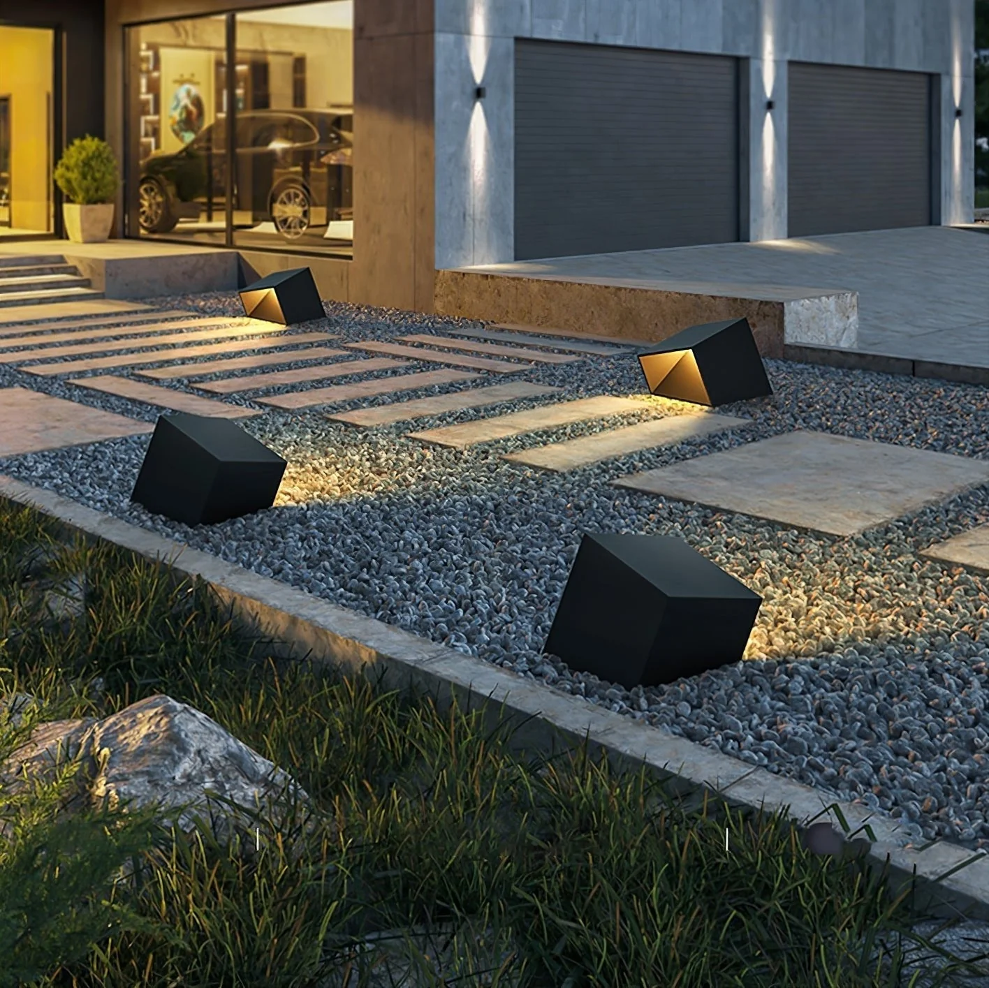 Evsore Unique Cube Garden Solar Outdoor Light - Image 4