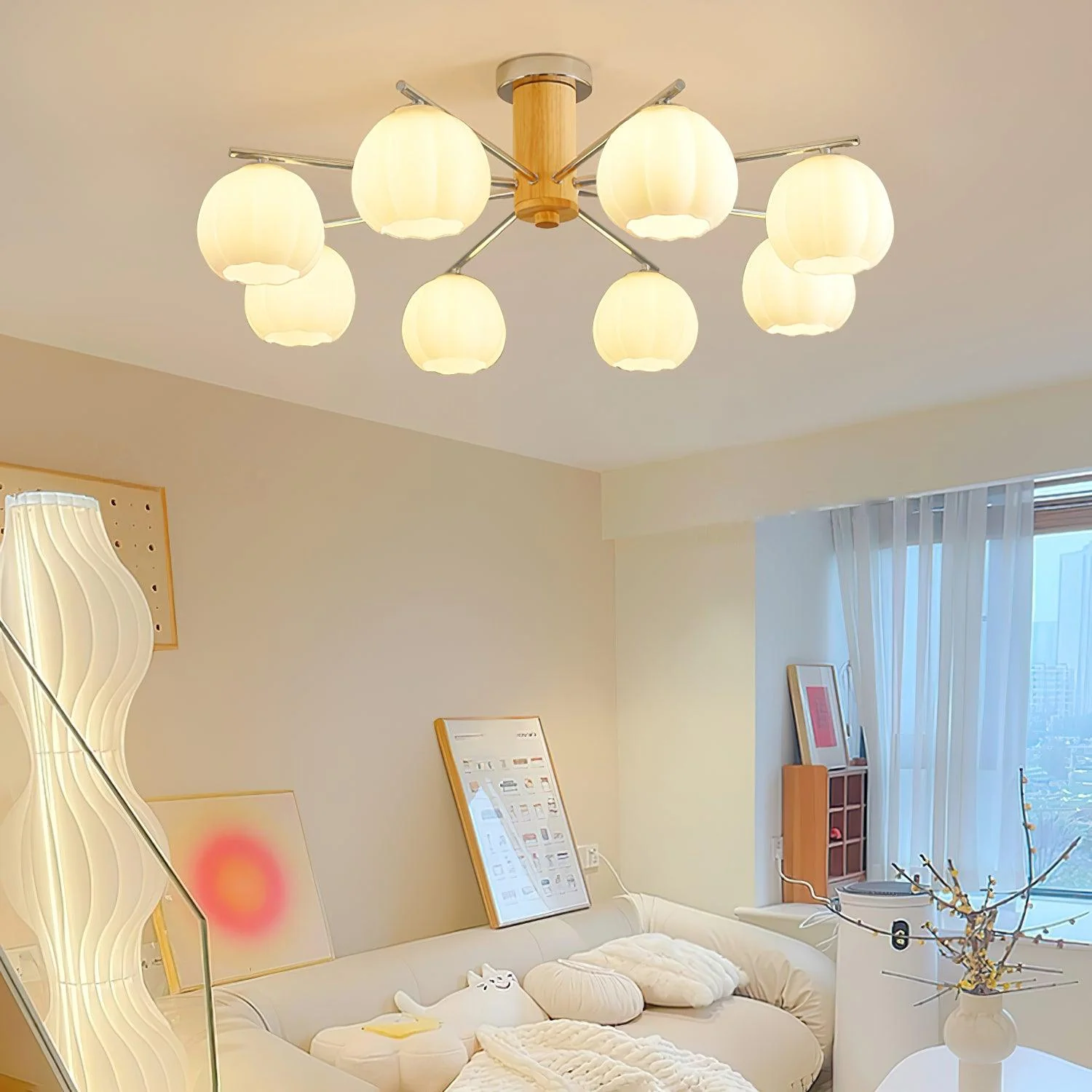 Ezoror Nordic Art Flower Buds Glass Ceiling Lamp - Image 12